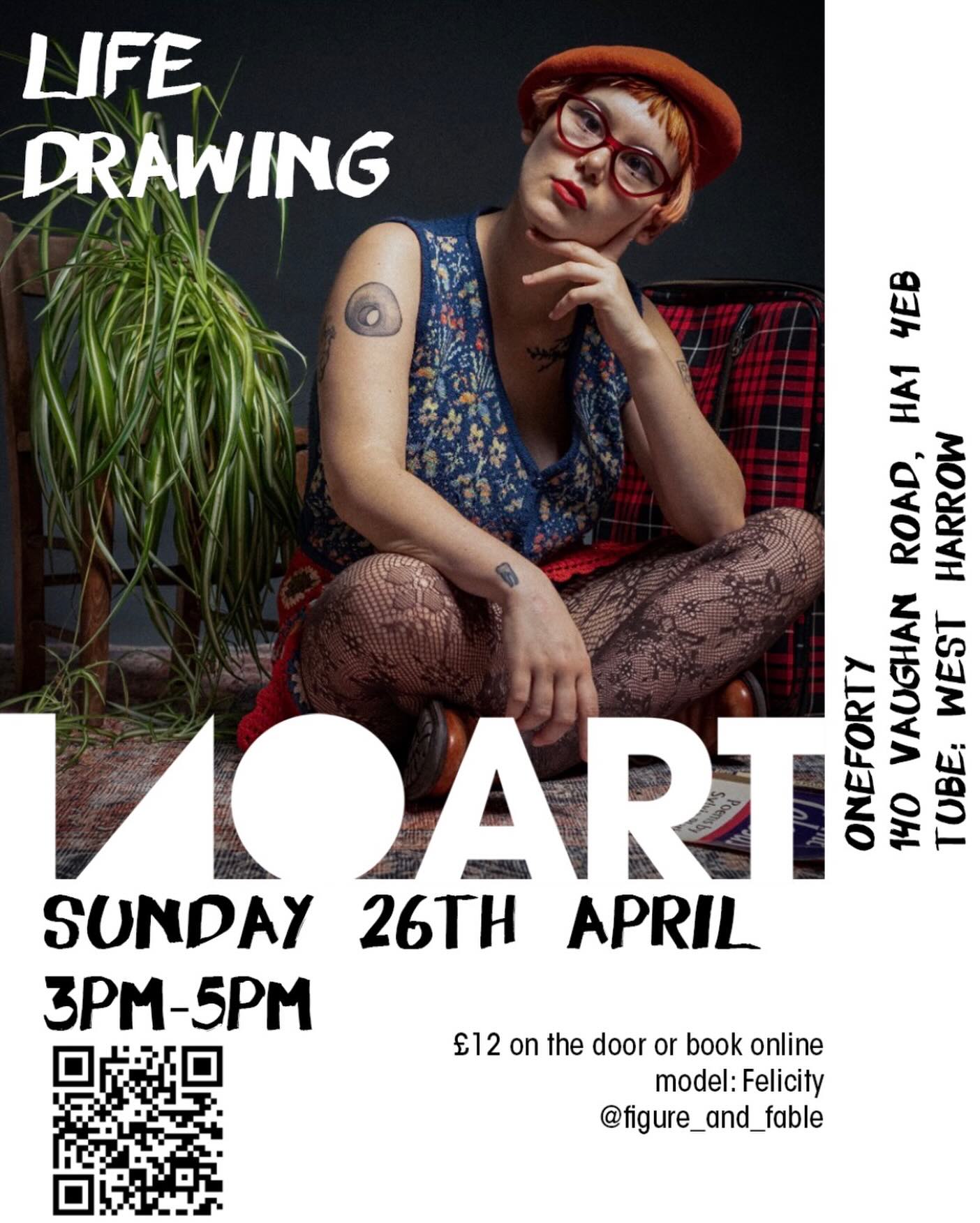 Sunday Life Drawing 🎨
A relaxed, fun & friendly Life Drawing session in West Harrow
📆 Sunday 26th April
⏱️ 3pm-5pm
Model: @figure_and_fable
📍oneforty - 140 Vaughan Road, HA1 4EB
🎟️ £12 on the door or book online at onefortyharrow.com
✏️🎨 some basic materials provided
🚝 West Harrow Station / Metropolitan Line
🍷🍻☕️Cafe & bar open
♥️ over 18’s & all abilities welcome
#westharrow #harrowonthehill #lifedrawingclass #lifemodellondon