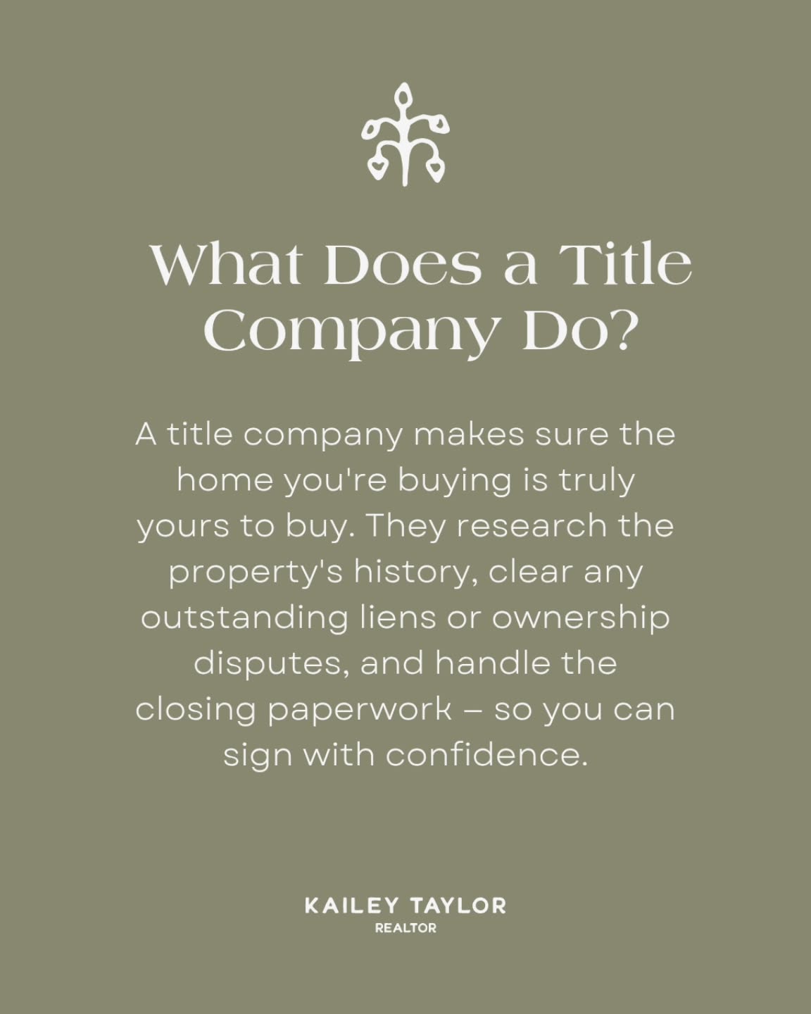 Ever wonder what a title company actually does? They're the behind-the-scenes heroes of your home purchase. Before you close, they dig into the property's history to make sure there are no surprises — like unpaid liens, ownership disputes, or legal claims — that could come back to haunt you. They also hold your escrow funds and coordinate all the closing documents. Bottom line: they make sure the home is legally clear for you to own. 🏡
Real estate has a language of its own, and I'm here to help you learn it. Follow along for more tips, terms, and insights to help you navigate the home buying process with confidence! 👇
.
.
.
#livelifeinbend #realtorkailey #homebuying #bendrealestate #oregonrealestate