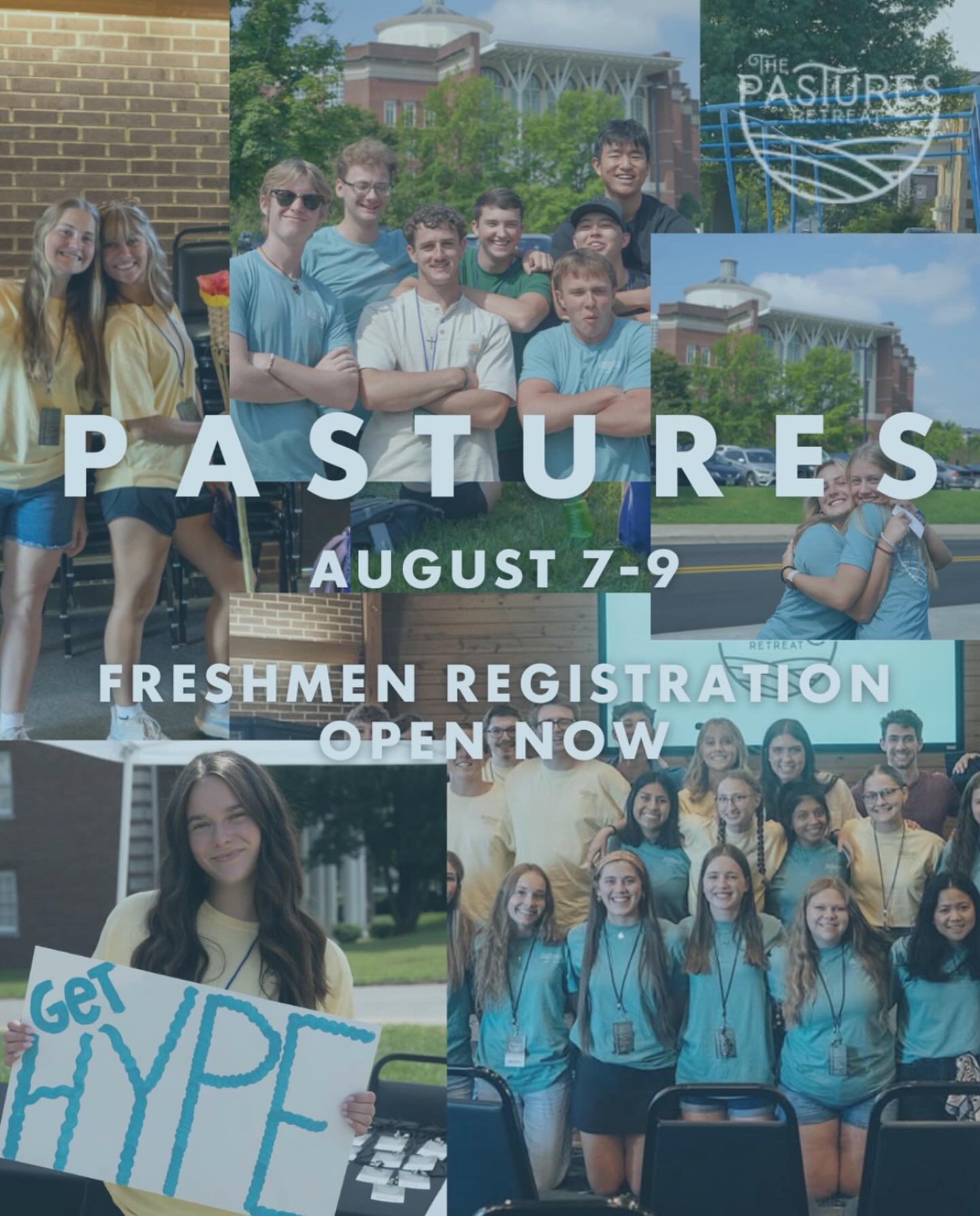 🚨!!ATTENTION INCOMING FRESHMAN !!🚨
The Pastures Retreat Freshman Registration is OPEN🎉 This year, join us for an amazing 3-day experience where you’ll grow in your faith, connect with an incredible community, and deepen your love for the Lord!
Registration can be found in the LinkTree in our bio closes at noon on July 23rd!! — Got questions? DM us! We are so excited to meet YOU!! 🌟
