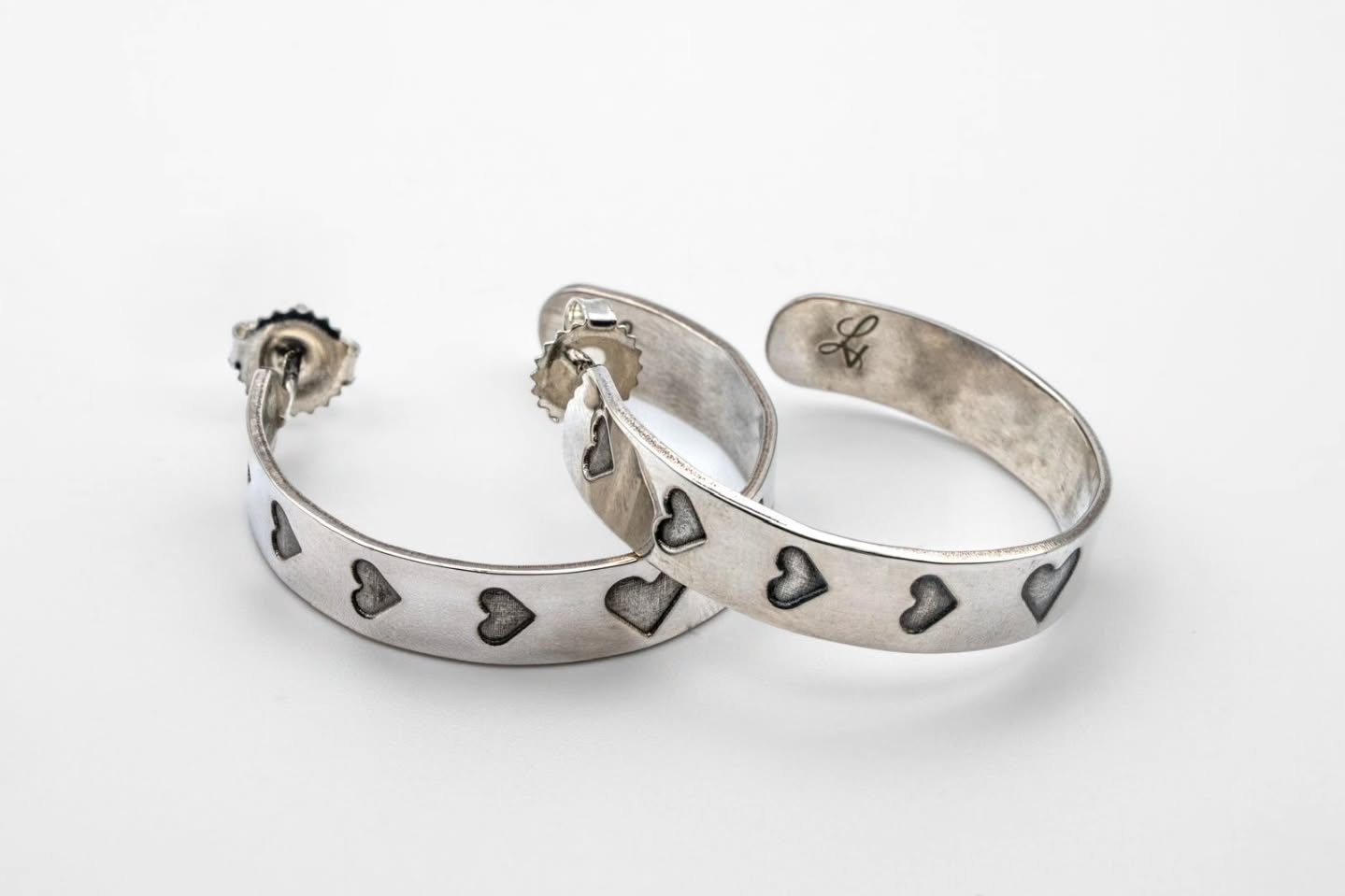 Heart earrings Sterling Silver