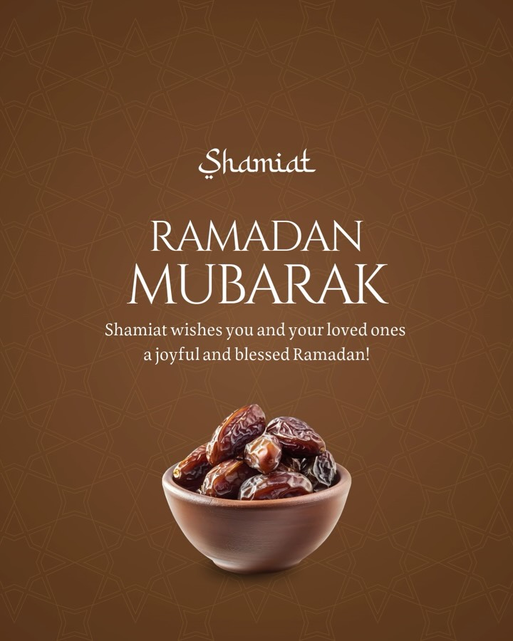 Ramadan Kareem 🌙✨ May this blessed month bring peace, mercy, and joy to you and your families. We look forward to sharing the warmth of Ramadan with you at Shamiat
رمضان كريم 🌙✨
نسأل الله أن يكون هذا الشهر المبارك شهر خير ورحمة وبركة عليكم وعلى عائلاتكم. نتطلع لمشاركتكم أجواء رمضان في شاميات
