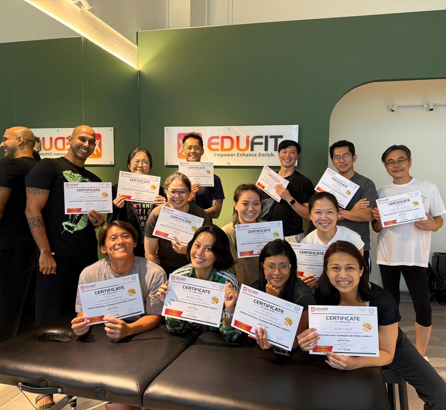 ✨CONGRATS! ✨
Huge THANK YOU to our amazing Feb intake 🙌 The energy, laughter, teamwork and hands-on practice over the 2 days made it such a fun and fulfilling experience for us!
From learning techniques to refining communication and body mechanics — you guys showed up ready to learn and level up 💪
We’re so proud of the progress made in just 2 days. Keep stretching, keep growing, and we’ll see you around soon!
With gratitude,
Team Edufit Asia 🤍
#EdufitAsia #AssistedStretching #StretchTherapy #ManualTherapy #fitnesseducation