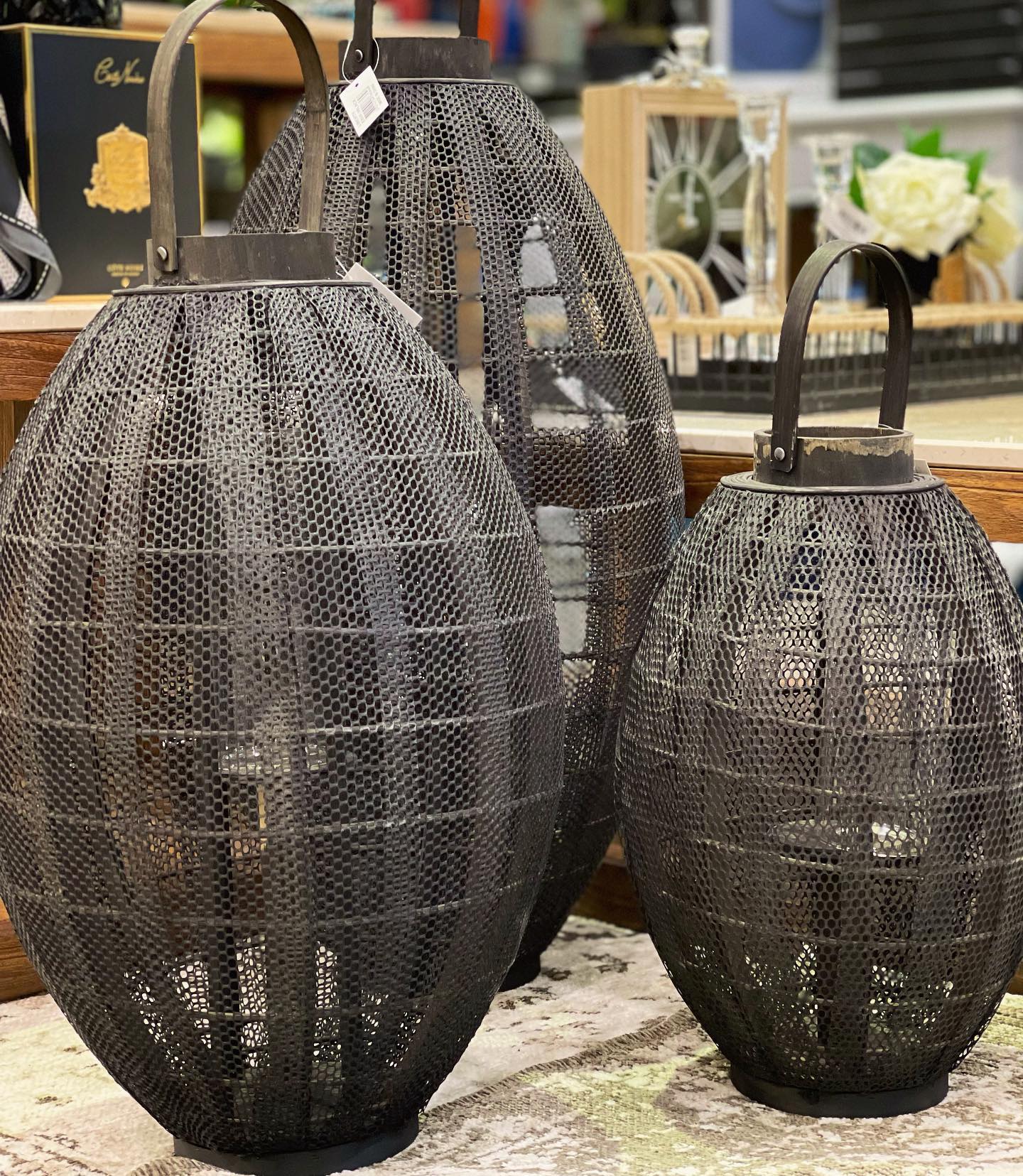 New arrival black netted timber lanterns are now in stock and available #interiordesign #interiorstyling #interiors #decor #decoration #lanterns #candleholder