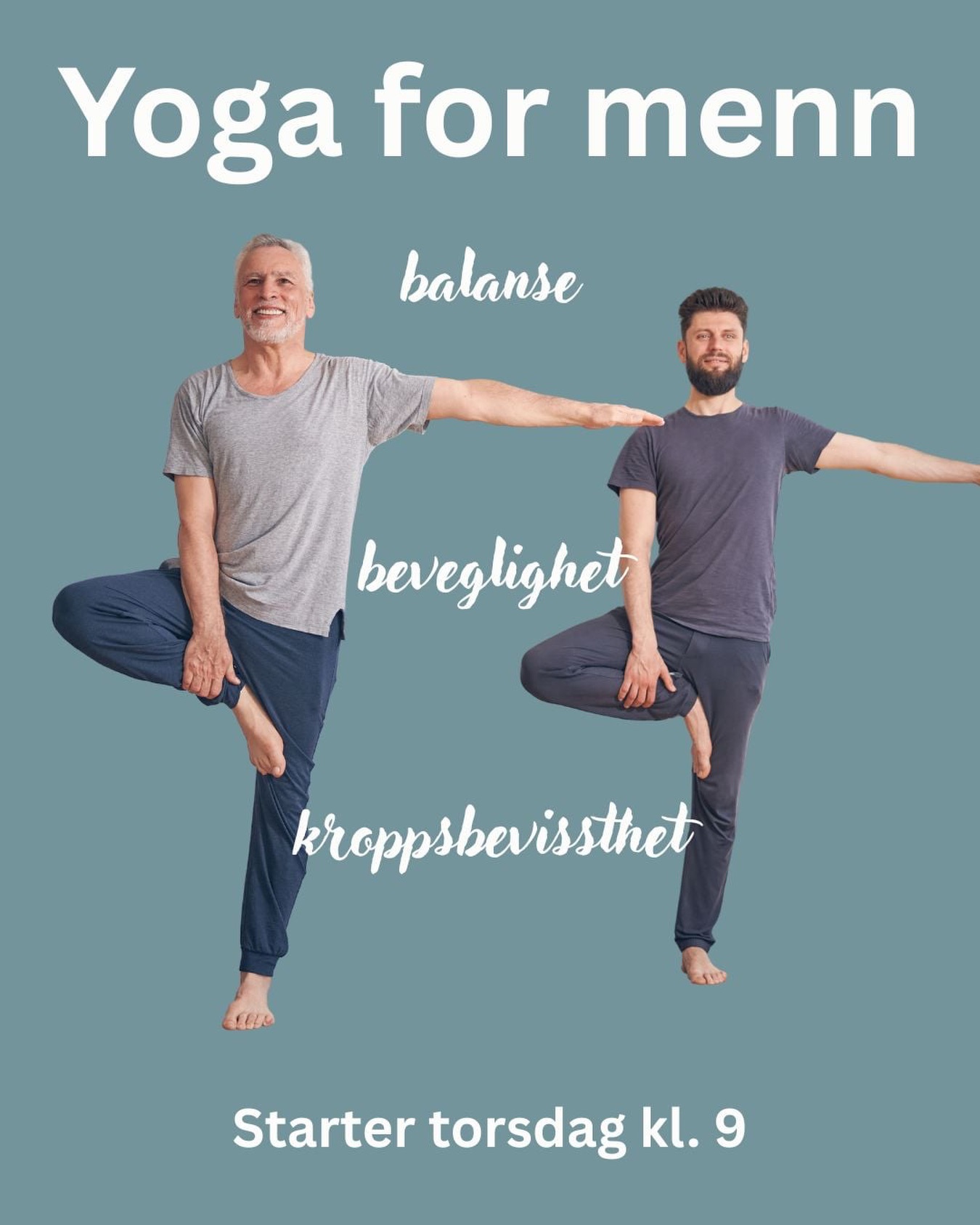 Vi starter nytt kurs: YOGA FOR MENN. 🤗💫
Torsdager kl. 9-10 kan du være med og jobbe med balanse, bevegelighet og kroppsbevissthet. Det blir en liten gruppe og fokus på å tilrettelegge for den enkelte. Vi starter med enkle yogaøvelser for å strekke og åpne kroppen. Du trenger ingen forkunnskap for å være med. Timen passer godt for deg som er over 60.
Vår yogalærer på dette kurset er Faranak Nemati som er utdannet osteopat. Hun tilbyr også individuell veiledning i tilknytning til timene som et ekstra tilbud som deg vil forstå kroppen bedre, og få hjelp til å overvinne begrensninger og smerte.
Finn kurset på vår timeplan og under Moderat fysiske kurs.
www.osloyoga.no