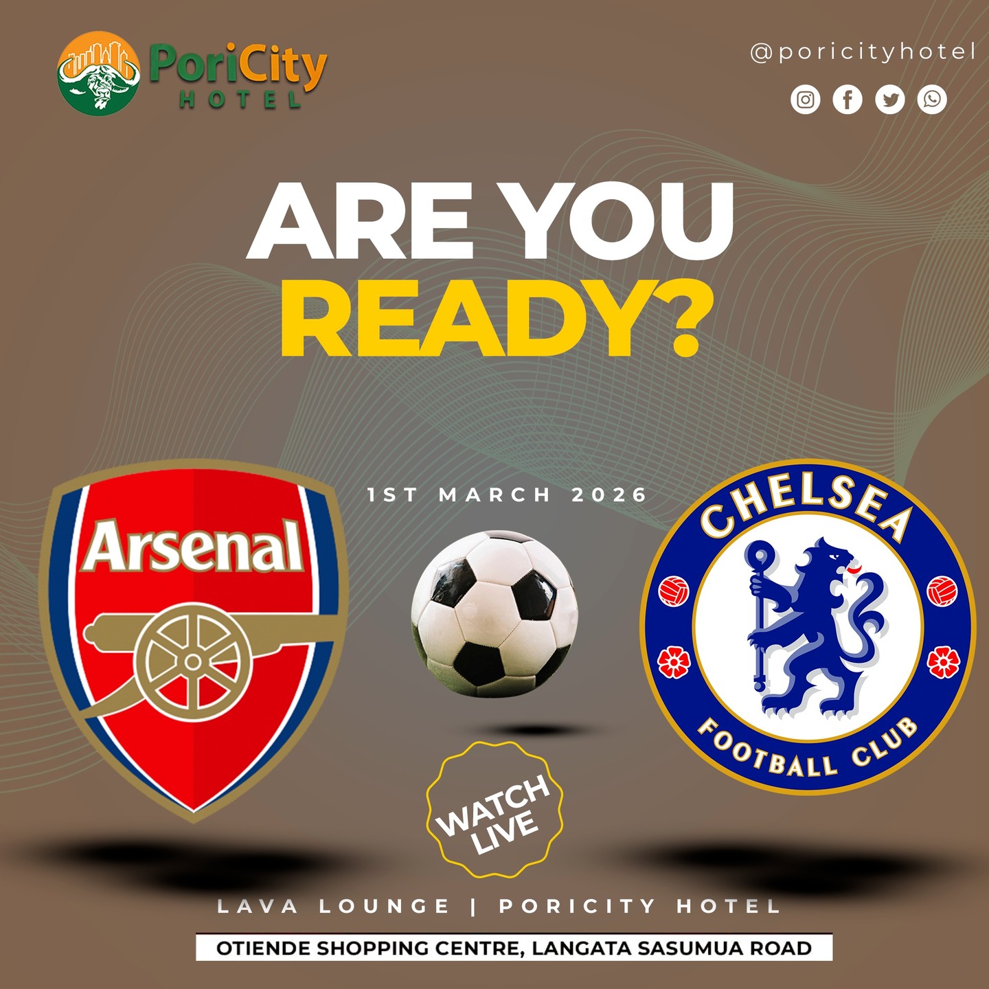 Football fans, itโs a feast today - Arsenal, Chelsea, United, and more. Grab your jersey and let the banter begin. Come watch live @lavaloungelangata - the place to be!!!