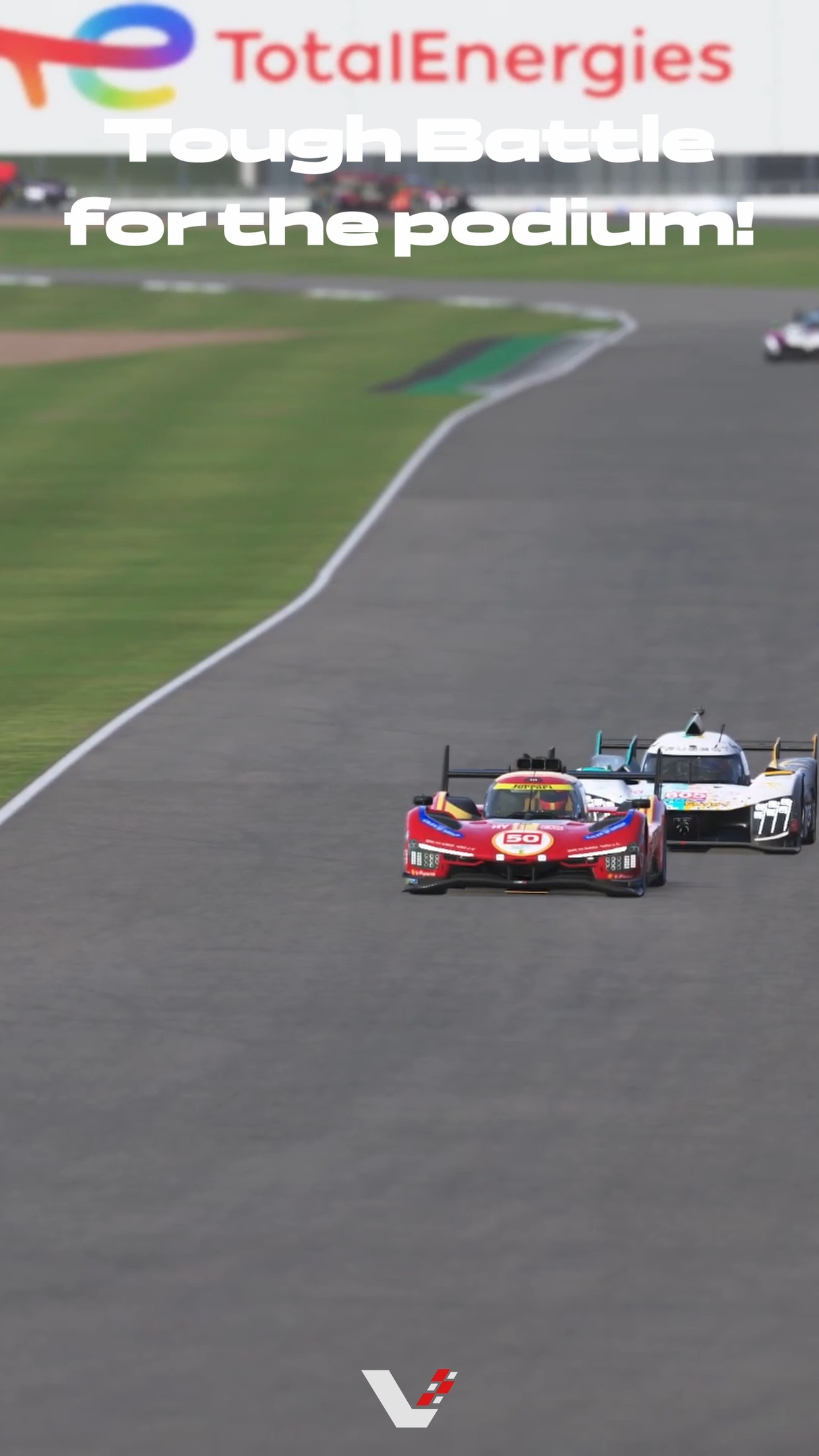 What a battle for the podium! Lots of different strategies at play lead to this exciting moment with only 5 minutes left to go until the end of the race! #racing #motorsports #esports