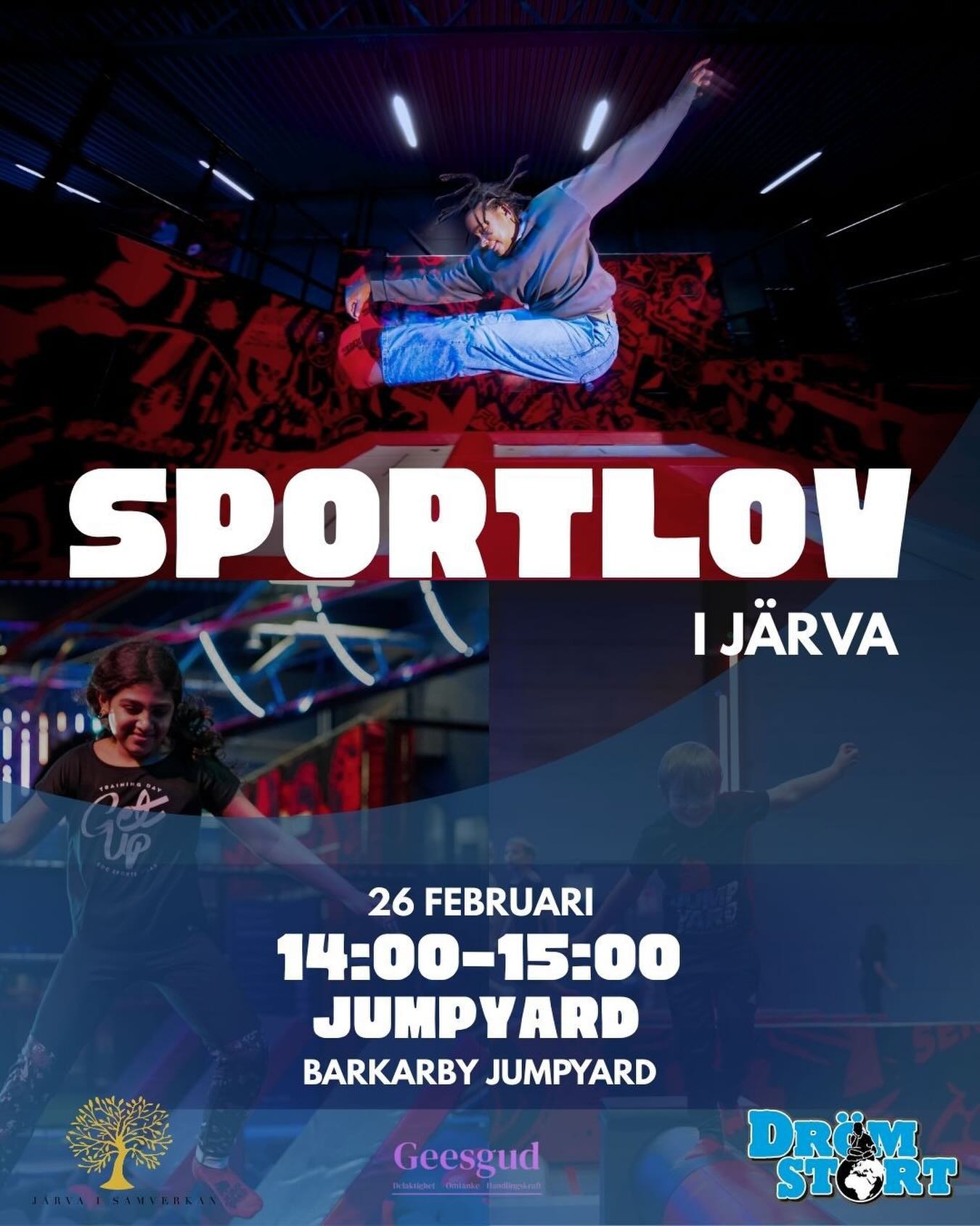 Redo för hopp, skratt och rörelseglädje? 🤸♀️✨
Den 26 februari kör vi SPORTLOV i Järva på JumpYard Barkarby!
🗓 26 februari
⏰ 14:00–15:00
📍 JumpYard Barkarby
Dma för frågor om anmälan 💙
#sportlov #järva #jumpyard #rörelseglädje #drömstort