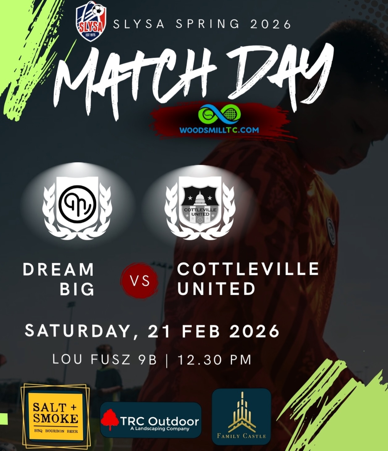 SPRING STARTS TODAY ๐ฑโฝ๏ธ
New season. New energy. First match vs Cottleville United ๐ฅ
Itโs time. Letโs go Dream Big!!! ๐๐ค
#SpringSoccer #slysa #DreamBig #GameDay