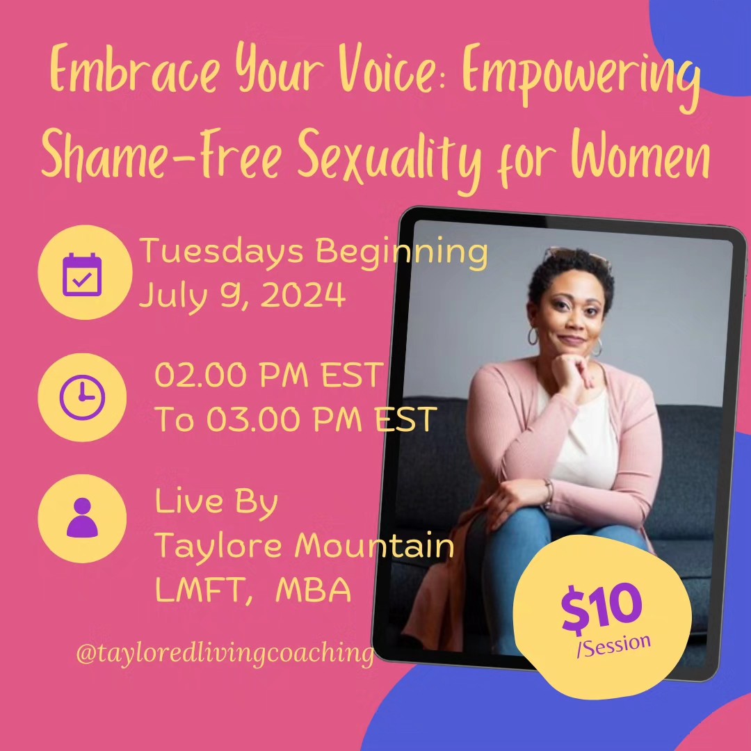Hi everyone!
Starting today, Tuesday, July 9th, I'm thrilled to announce my upcoming 8-week webinar series: Embrace Your Voice: Empowering Shame-Free Sexuality for Women. This series is designed to help you break free from societal and cultural taboos, navigate religious influences, and find your voice both inside and outside of the bedroom. Here's a sneak peek at what we'll cover:
🔸 Week 1: Breaking the Silence: Introduction to Shame-Free Sexuality - Embrace a shame-free approach to your sexuality.
🔸 Week 2: Releasing the Chains: Understanding and Overcoming Sexual Shame - Dive deeper into the roots of sexual shame and break free from limitations.
🔸 Week 3: Faith and Freedom: Navigating Religious Influences on Sexuality - Reconcile your faith with sexual empowerment.
🔸 Week 4: What Turns You On: Discovering Your Sexual Preferences - Understand and communicate your desires and boundaries.
🔸 Week 5: Building Safe Spaces: Creating Sex-Positive Contexts - Foster healthy sexual connections through consent, respect, and open communication.
🔸 Week 6: Heart and Desire: Emotions, Attachment, and Sexuality - Explore the impact of emotions and attachment on your sexual experiences.
🔸 Week 7: Unique and Beautiful: Embracing the Diversity of Female Sexual Response - Celebrate the diversity of female sexual responses and embrace your unique experience.
🔸 Week 8: Empowered and Unapologetic: Conclusion and Steps for Moving Forward - Reinforce key themes and develop a personal action plan for continued sexual empowerment.
Join us for thought-provoking discussions, practical exercises, and a supportive community. Register now to start your journey towards a more empowered and authentic sexual self.
#SexualEmpowerment #ShameFreeSexuality #WomenEmpowerment #SexPositive #FindYourVoice
🔗 Register Now at
www.eventbrite.com/e/embrace-your-voice-empowering-shame-free-sexuality-for-women-tickets-940785273077?aff=ebdsshother&utm_share_source=listing_android