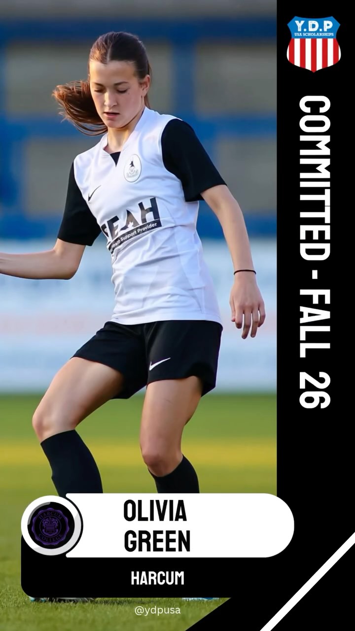 Fall 26 Committed ⚽️🇺🇸
•
Congratulations to left back Olivia Green who has committed to Harcum College in Philadelphia for the Fall 26 season 👏