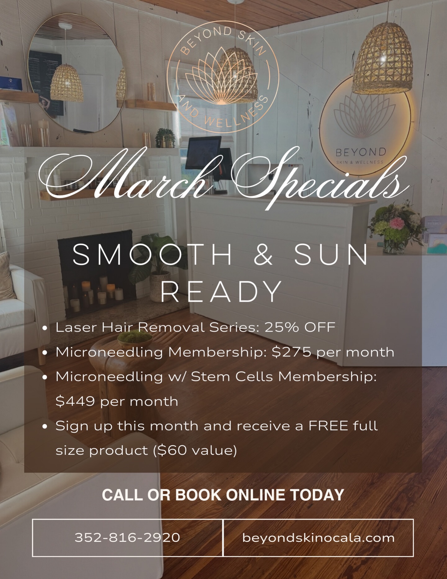 March Specials are here 🤎
If smooth, even, low-maintenance skin is the goal going into spring and summer… this is where you start.
• Laser Hair Removal — 25% off series
• Microneedling Membership — $275/month
• Microneedling + Stem Cells — $449/month
Join our Microneedling Membership this month and receive a complimentary full-size product ($60 value).
Consistency is what changes your skin — we’ll handle the rest.
Call or book online to get started ✨
#BeyondSkinAndWellness #MarchSpecials #SkinCareRoutine #Microneedling #LaserHairRemoval