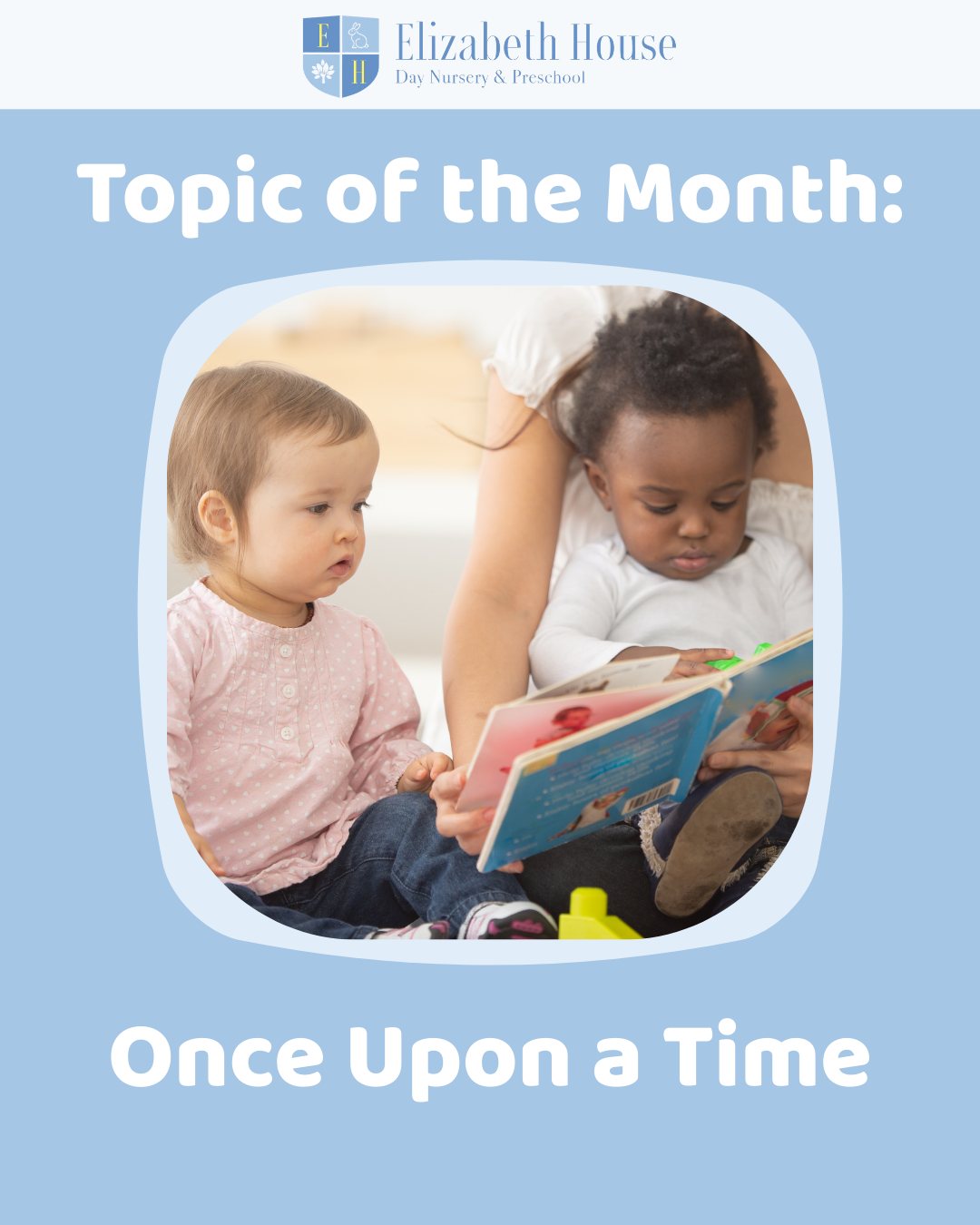 Topic of the Month: Once Upon a Time
This month, we’re stepping into the magical world of stories with our topic 'Once Upon a Time'. From traditional tales to imaginative storytelling, children will explore characters, settings and adventures through role play, craft and discussion.
Stories help build language, confidence and creativity. 💛
#preschool #elizabethhousenursery #nursery #earlyyears #eyfs #wallingford #oxfordshire #onceuponatime #earlyyearsliteracy #learningthroughplay