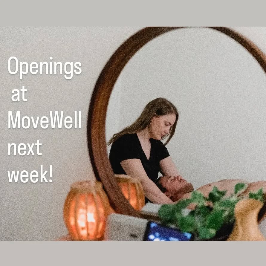 We have openings next week!
Oct 3rd- 1230pm with Jordan, 230pm & 5pm with Sam
Oct 5th- 11am, 1230pm, & 230pm with Jordan, 230pm with Sam
Oct 6th- 8am with Jordan, 1230pm & 3pm with Sam
Email us at movewellbelleville@gmail.com, call us at 613-967-7887, or click the link in the bio to book online!
Hope to see you soon!