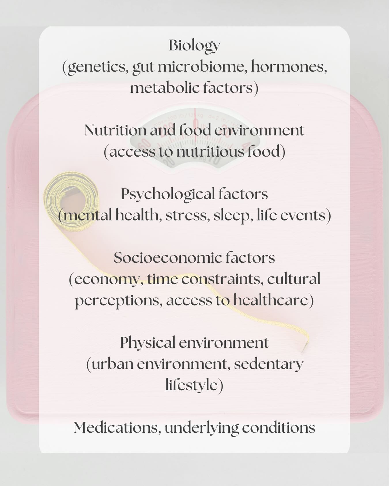 Obesity isn’t just about “willpower, and can’t be solved simply by “eating less and training more”.
Weight is influenced by a complex web of biological, environmental, and social factors.
Our food environment has changed dramatically over time, and is now dominated by ultra-processed foods (UPFs).
UPFs are often energy-dense, nutrient-poor, and designed to have us coming back for more. They’re also aggressively marketed, cheap, widely available, and convenient.
At the same time, we know the gut microbiota can play an important role in inflammation, metabolic health, and weight regulation.
A diet high in UPFs can negatively affect the balance of the gut microbiota: when we eat extensively processed foods, our gut bacteria are deprived of the fibre and nutrients they rely on to thrive, which leads to a reduction in beneficial bacteria.
Some additives that are often found in UPFs (particularly emulsifiers and artificial sweeteners) are also thought to have a negative effect on the gut and microbiota.
If you’d like to learn more, I’ve put together a practical guide to understanding UPFs, and a resource on supporting your gut health — you can download these for free via the link in my bio, or at https://www.sb-nutrition.com/free-resources