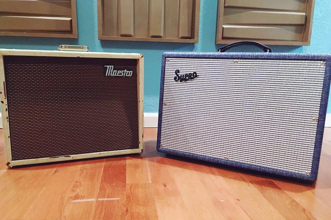 2 very cool sounding amps added to our collection - #vintage Maestro Viscount GA-16t (recapped and retubed) from 1960 and new #suproamps #saturnreverb! They both have unique tremolos, and the #Supro’s spring reverb is gorgeous! #maestroamps #vintageamps #tubeamps #tubeamplifier #recordingstudio #dentonmusic