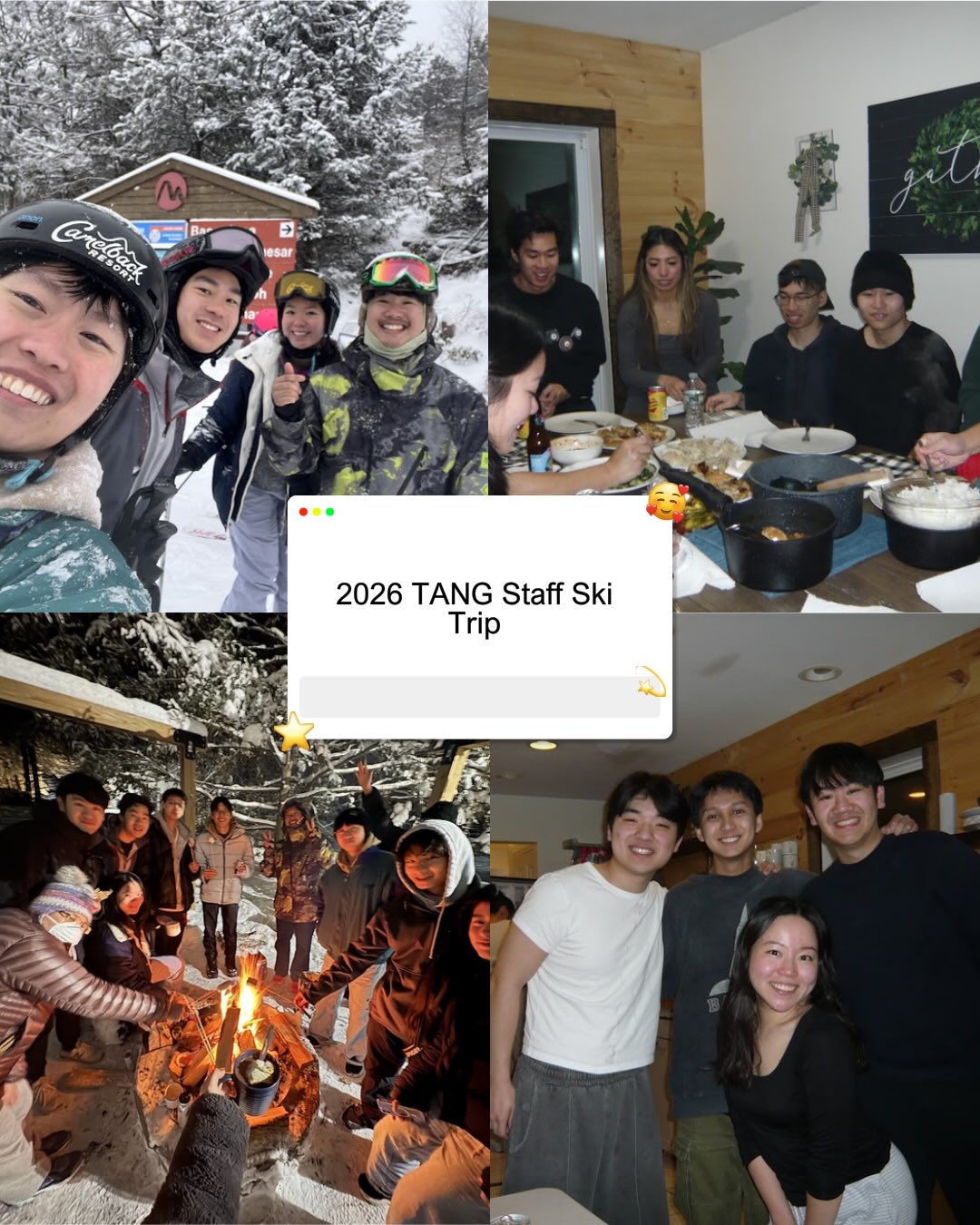 nothing like a snow day to remind us of our staff ski trip!! happy #TANGtuesday everyone ❄️⛷️🥟