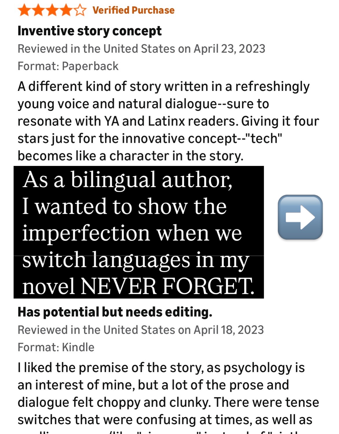 It’s International Mother Language Day. It’s important to support and celebrate knowing more than one language, no matter where you live. It shouldn’t be a signal that you don’t belong or not good enough. I rather show “natural” than perfection in my writing to show that you can be who you are. I hope that you read my New Adult novel NEVER FORGET to realize that our cultures, languages, and where you come from can never be forgotten. Nunca olvides. Find my books through my website. #MotherLanguageDay