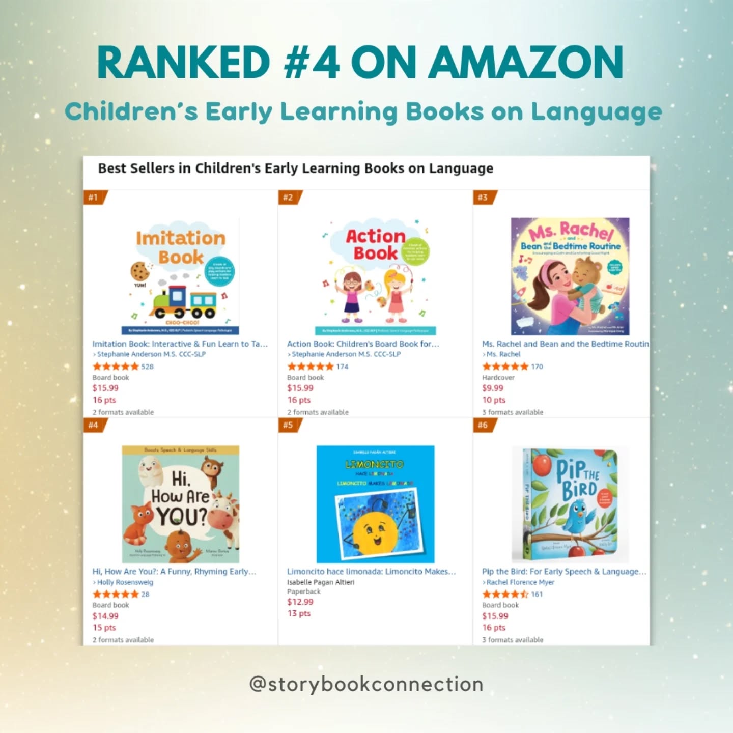 So grateful to share that 𝙃𝙞, 𝙃𝙤𝙬 𝘼𝙧𝙚 𝙔𝙤𝙪? has reached #4 on Amazon in Children’s Early Learning Books on Language! 🎉
Thank you to everyone who has provided encouragement and helped get this book into more little hands.
Your support means so much, and I’m happy you’re here.💙