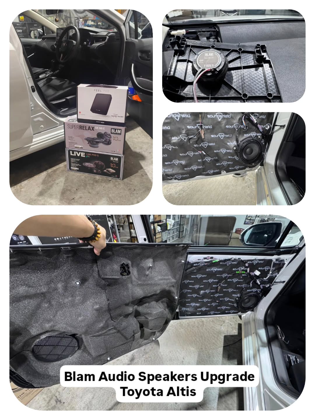 ⭐Blam Audio Speakers Packages + Subwoofer+ Soundproofing ⭐
💥 BLAM AUDIO L 165 Pro S Front Component Speakers
💥 BLAM AUDIO Relax SR165 Coaxial speakers
💥 Harman Kardon Feel 700 Active Subwoofer
💥 Front Door Soundproofing with
👉STP Biplast
👉Soundshield Original