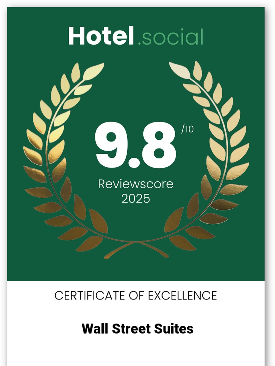 🏆We’re incredibly grateful to share that Wall Street Suites has received a 9.8/10 rating on HotelSocial.com.
This recognition means everything to us, because it comes directly from our amazing guests. Thank you for choosing to stay with us, for sharing your experiences, and for making Wall Street Suites such a special place. We look forward to welcoming you back to Bend. #wallstreetsuitesbendoregon #dogfriendlyhotels #visitbend