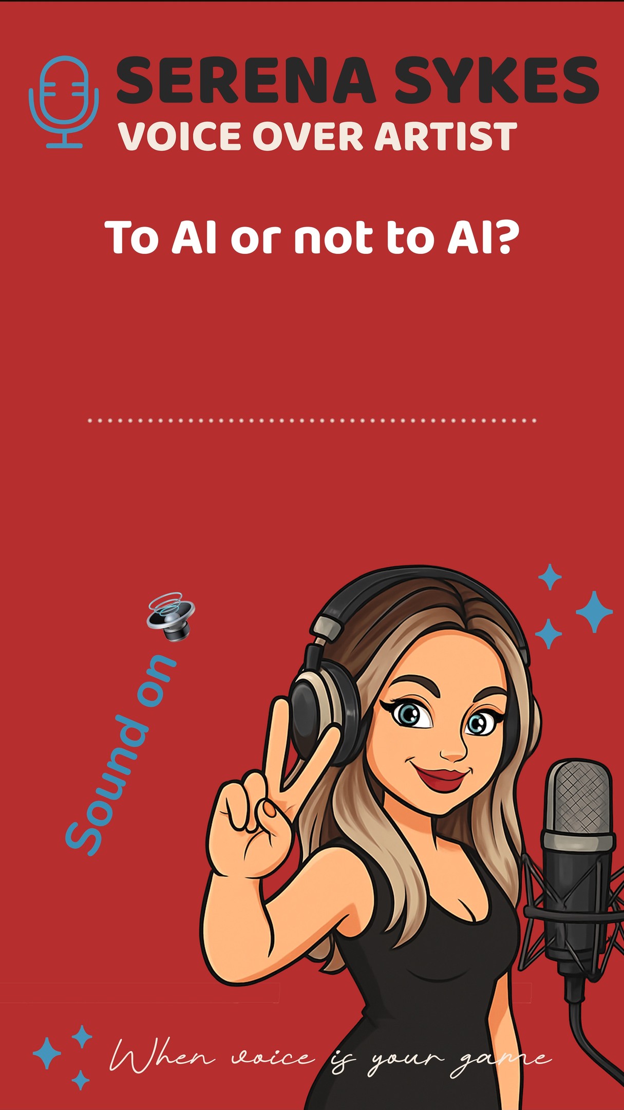 🎙️ Posts talk. Mine literally do.
I thought I’d bring up AI… since no one else has.
AI is starting to show up in just about every creative space lately, voice included.
It can now produce almost anything.
But producing and understanding aren’t the same thing...
Here's a few thoughts on AI for voiceover. What are your thoughts on AI? For your business, in your business, or just in general?
#FutureOfWork #ArtificialIntelligence #Creativity #HumanConnection