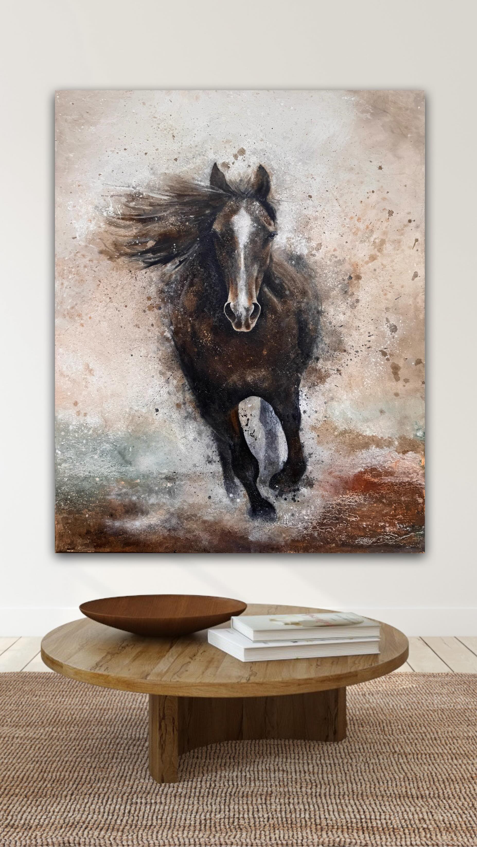 "Unbridled" for the one crossing a threshold into a new season of forward movement and momentum...
"Now is the time
You have been faithful in the waiting and listening and now it's time to move forward and cross the threshold into the new season. The dust and ashes of the past are fading as you run with me, Step in Step, Heartbeat to Heartbeat. Moving with my rhythm,
Attuned to my voice
Not striving, not rushing
Moved with purpose, awakened, alive
#firehorse #horse #horseart #propheticword #propheticart