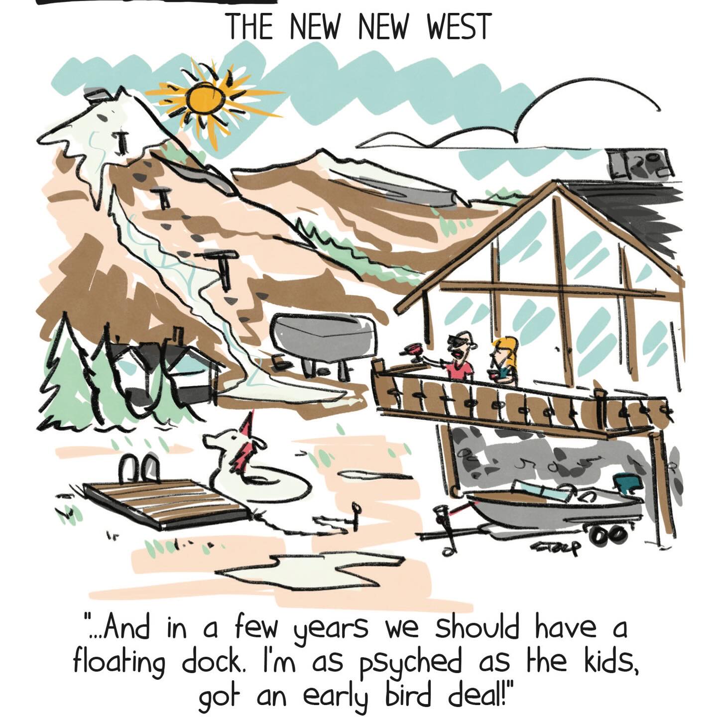 Climate change heralds the coming of the jet skis
#lakehouse #nosnow #skiresorts #chaletstyle #climatechange