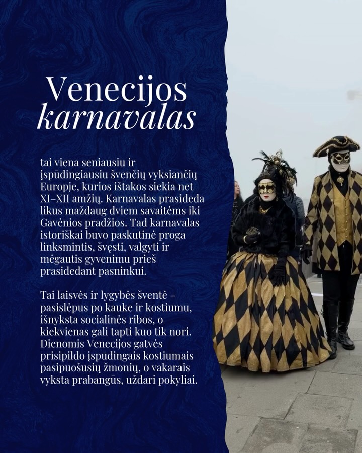 Venecijos karnavalas - tai paslapties ir elegancijos šventė, kurią bent kartą gyvenime reikia patirti. 🎭