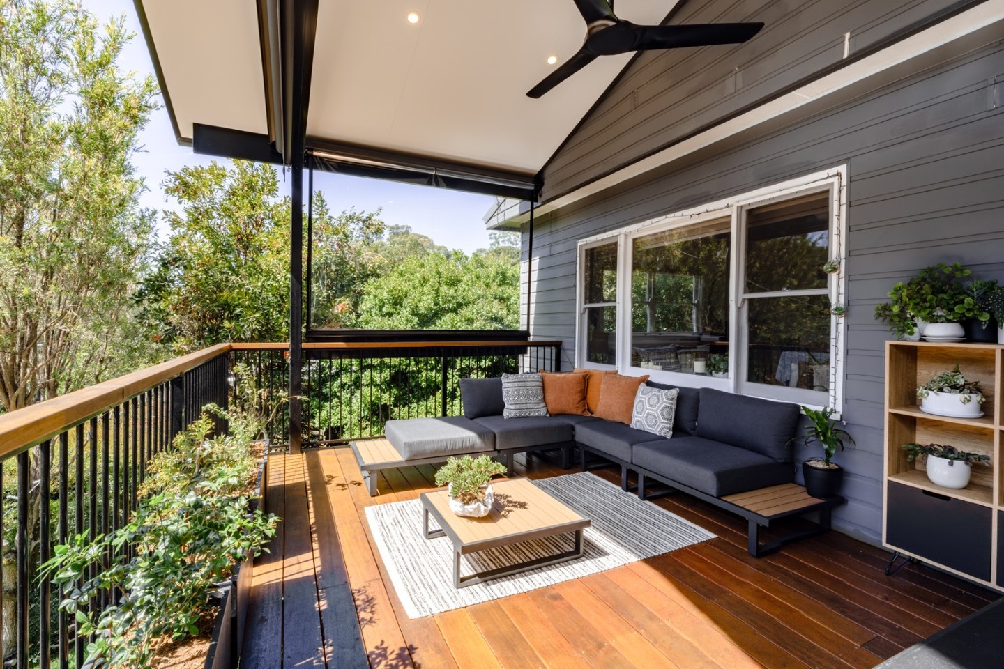 Our Como project included the whole shebang - a new deck, balustrading and stairs, and a gorgeous gable-shaped pergola that followed the profile of the house for a seamless finish.
The result is an almost doubling of the home's useful living space - a serene place to soak in the bush surrounds and enjoy fresh air and sunshine with friends.
So if you're looking out your windows wishing for more space and somewhere to soak in the morning sun, get in touch for a quote!
==========
Life Outdoors are Sydney's leading pergola installer, operating throughout southern Sydney from the Eastern Suburbs and Western Suburbs, down to the Sutherland Shire and Illawarra regions. We choose to use Versiclad insulated roofing because it's the best pergola roofing material on the market.
#sydneypergolas #pergolabuilder