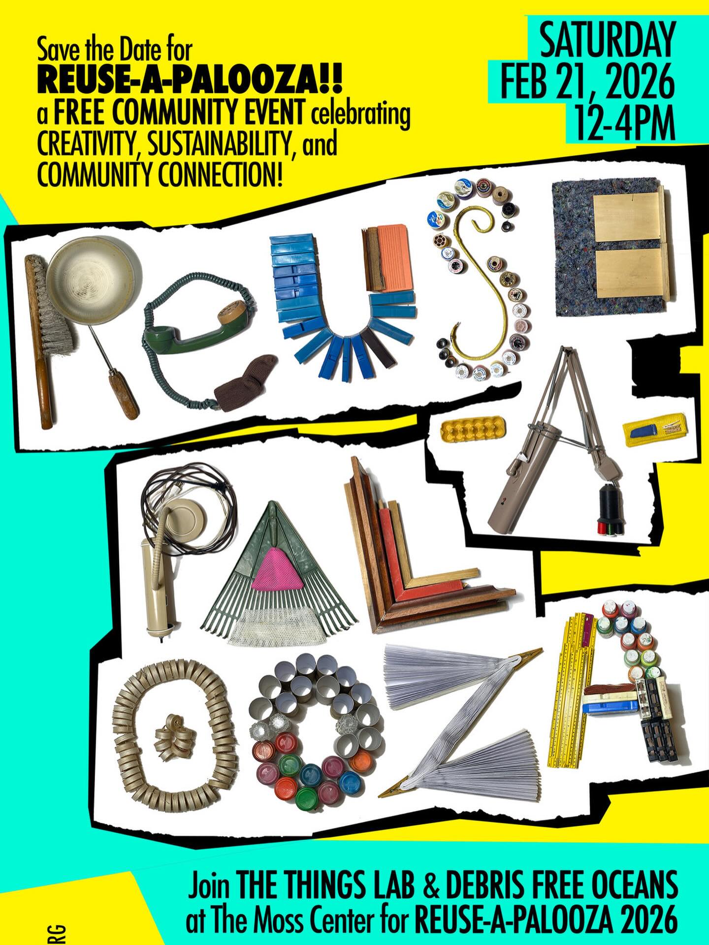 Get ready for a day that celebrates creativity, sustainability, and community connection! Join The Things Lab & Debris Free Oceans for REUSE-A-PALOOZA, a FREE community event celebrating creativity, sustainability, and community connection.
REUSE-A-PALOOZA will be at The Moss Center on February 21. Reserve your free tickets at reuseapalooza.org.
#reuseapalooza2026 #community #seaworthycollective #sustainablity #miami