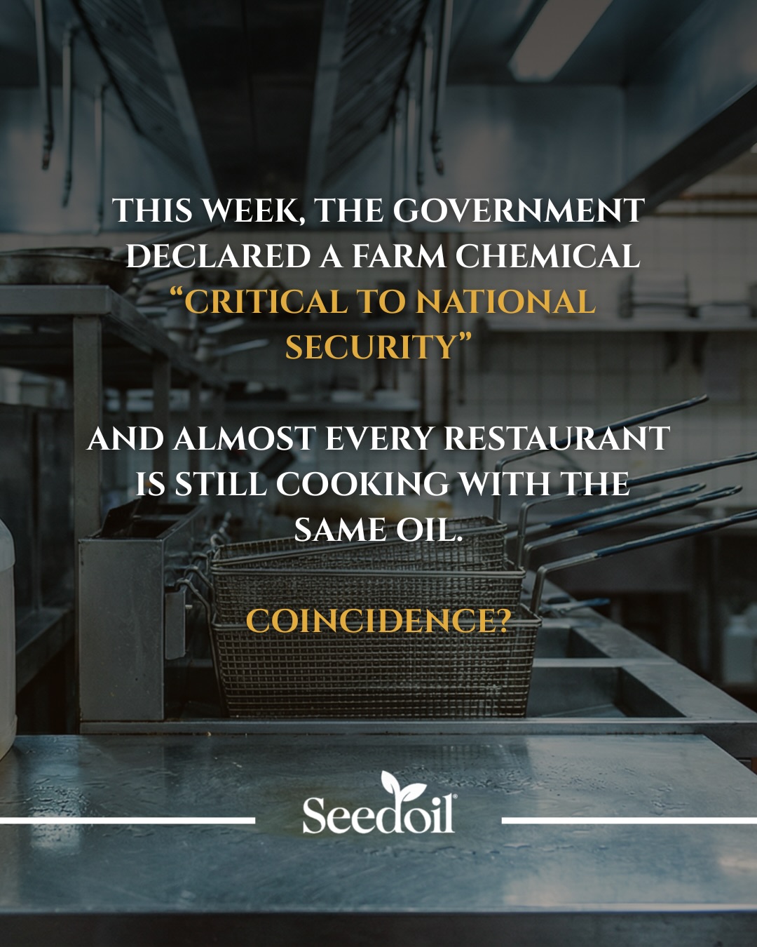 This week, a major agricultural input was officially labeled “critical” to national infrastructure.
Not because consumers demanded it.
Because systems depend on it.
The same logic explains something else most people don’t question:
Why nearly every restaurant cooks with the same oils.
When an ingredient integrates into agriculture, distribution, equipment, and pricing models, it stops being a preference.
It becomes a default.
And defaults are powerful.
Tomorrow’s newsletter breaks this down clearly:
Why shared food environments rely on seed oils — and what that reveals about how modern food systems actually work.
Not outrage.
Not blame.
Just structure.
🔗 Link in bio.
#foodsystem #seedoils #foodinfrastructure #agpolicy #modernfood