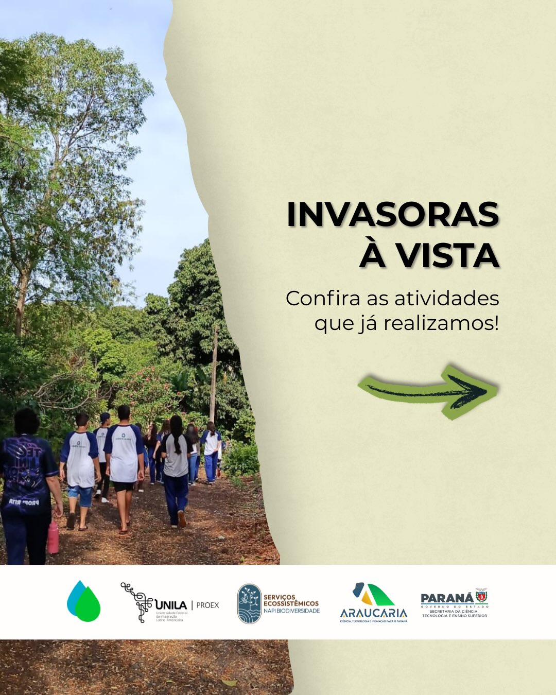 INVASORAS À VISTA 🌿🔍
Confira as atividades que realizamos em 2024 e 2025 e prepare-se, porque em 2026 vem novidade!
Estamos finalizando um guia de campo para identificação e monitoramento de plantas invasoras, fortalecendo o monitoramento participativo e a ciência cidadã.
💬 Quer levar o Invasoras à Vista para o seu colégio?
Envie uma mensagem no nosso direct e participe dessa iniciativa!
Texto: Julia Nayara
Fotos: iNaturalist
#cienciacidada #educacaoambiental #biodiversidade
#plantasinvasoras