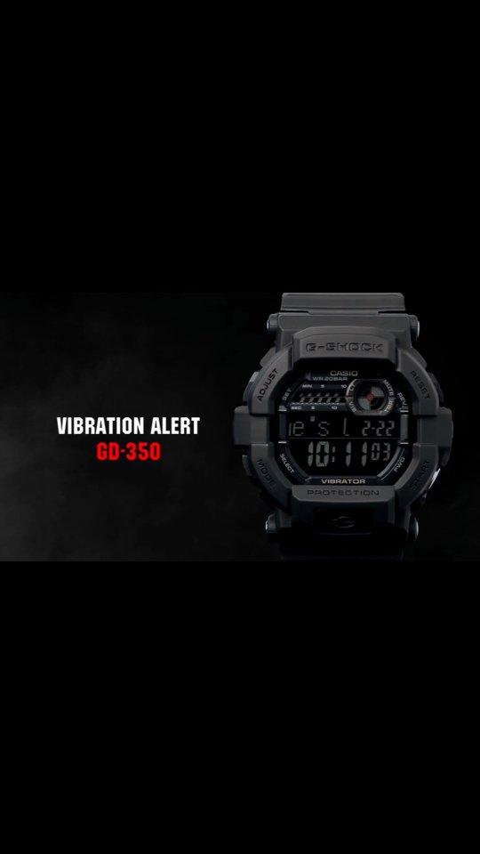 On Amazon USA 🇺🇲
▪️GD350-1 👉 https://amzn.to/4aQhTLd
▪️GD350-8 👉 https://amzn.to/46TsWlv
▪️GD350-1B 👉 https://amzn.to/4spzdOr
▪️GD350GB-1 👉 https://amzn.to/40u3cZf
Shipper/Seller Amazon.com
CASIO G-SHOCK Store on Amazon USA 👉 https://amzn.to/4qU91df
Vibration Alert
▪️This new G-SHOCK is designed and engineered for those special dark, secret missions that demand something extra. The timer function has a large, specially designed easily identifiable dedicated button for quick and sure operation under the toughest of conditions. When the timer reaches the end of its countdown, you can select to be alerted by either a vibration operation or a tone plus LED flash operation. ▪️The special shock absorber design of the back of the watch helps to ensure that vibration is felt by the wrist.
▪️A high luminance LED can be configured to light for one, three, or five seconds, and an Auto Light feature cause the face to illuminate whenever the watch is tilted towards the face for reading.
#gd350 #ghosckvibealarm #gshockvibrationalalrm #gshockgd350 #casiogshock