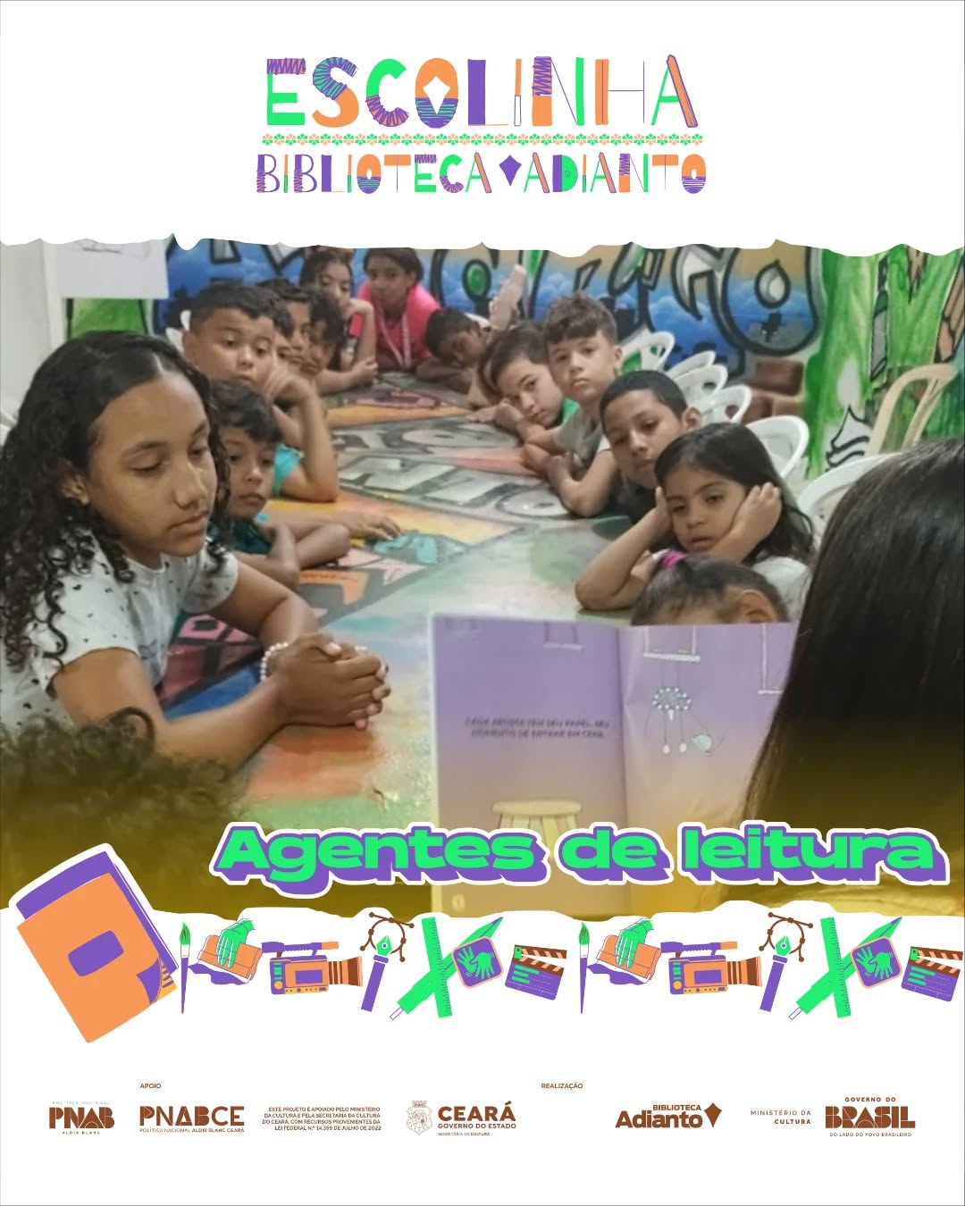 📚✨ Mediação de Leitura – Projeto Escolinha - Biblioteca Adianto ✨📚
A leitura vai muito além das palavras. Ela desperta a imaginação, fortalece vínculos e abre portas para novos mundos desde a infância. 💭🌈
No projeto Escolinha - Biblioteca @cibele_adianto realizou mediações de criando um momento de escuta, troca e descobertas. Por meio das histórias, as crianças foram convidadas a pensar, sentir e se expressar, desenvolvendo o gosto pela leitura de forma leve e significativa.
Iniciativas como essa reforçam a importância da leitura como ferramenta de aprendizado, criatividade e formação cidadã. 💙📖
Seguimos acreditando que cada história lida hoje constrói um futuro mais consciente amanhã.
Este projeto é apoiado pelo Ministério da Cultura e pela Secretaria da Cultura do Ceará, com recursos provenientes da Lei Federal N.º 14.399 de Julho de 2022.
#MediaçãoDeLeitura #ProjetoEscolinha #BibliotecaAdianto #IncentivoÀLeitura #Educação Infância LeituraTransforma