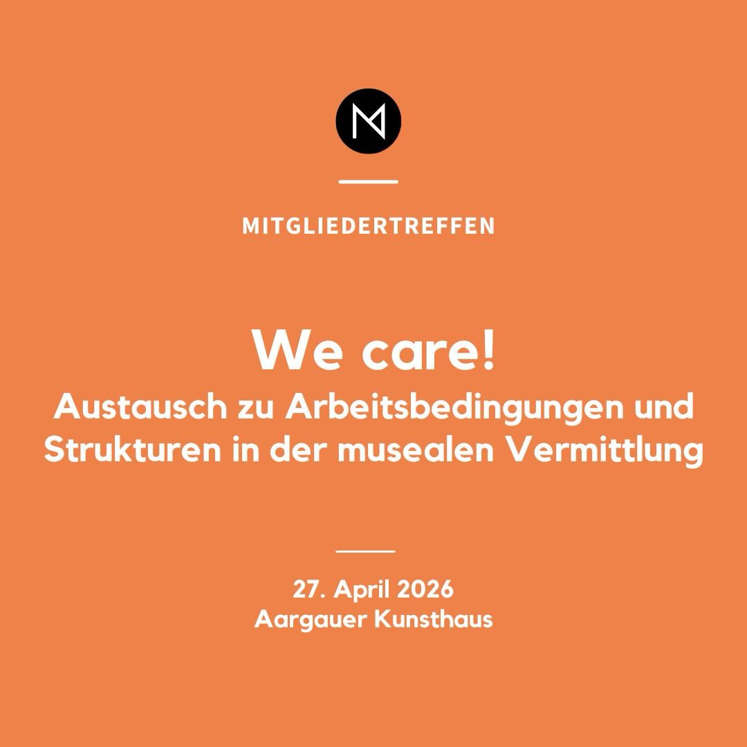💛 WE CARE!
Austausch zu Arbeitsbedingungen und Strukturen in der musealen Vermittlung
Wie geht es uns eigentlich in der musealen Vermittlung? Welche Arbeitsbedingungen prägen unseren Alltag – und was braucht es für faire, nachhaltige Strukturen?
Diesen Fragen widmen wir uns am 27. April 2026 beim Mitgliedertreffen von mediamus im Aargauer Kunsthaus @aargauerkunsthaus
🗣 Austausch über Arbeitsrealitäten
🎤 Keynote von Sascia Bailer @sascia.bailer
💬 Podiumsdiskussion & World-Café
🥗 Gemeinsames Mittagessen im Café Basil @basil_aarau
Ein Tag für kollektive Bestandsaufnahme, gegenseitige Stärkung und neue Allianzen in der Kulturvermittlung 💛
📅 Montag, 27. April 2026
📍 Aarau
🕘 ab 09.15 Uhr
📝 Anmeldung bis 13. April 2026
👉 Alle Infos & Anmeldung: www.mediamus.ch
#mediamus #carearbeit #kulturvermittlung #museumsarbeit #careinculture