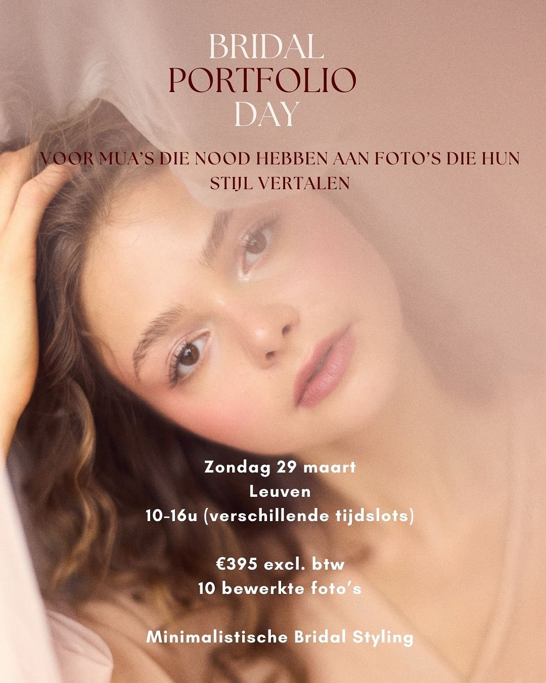 Elise en ik slaan de handen in elkaar en organiseren een Bridal Portfolio Day 👰🏻♀️
Een mogelijkheid voor make-up artiesten om hun signature look te verfijnen om deze nadien in beeld te laten brengen. Foto’s van een look waar je helemaal achter staat en die jouw ideale klant zal aantrekken! 💄
• 30 min concept / moodboard bespreking via een online call met @elise.vanderbruggen
• uitwerken van jouw make-up look tijdens de shootdag
• begeleiding van Elise tijdens haar & make-up
• minimalistische bridal styling
• 10 foto’s waarbij de focus ligt op jouw signature look
📆 Zondag 29 maart
10-16u (verschillende tijdslots)
Leuven
€395 excl btw
Meer info via link in bio of op
Www.veerlescheppers.com/workshopsfotografie
#bridalportfolioday #bridalportfolio #leuven