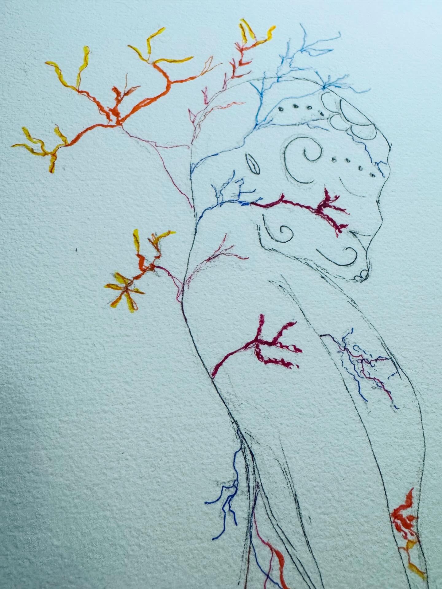 Added color to that vagus nerve.
Okay. It doesn’t branch outside of our bodies but it sure feels like it does sometimes.
A friend told me that the nerve branches remind her of roots. I agree.
#VagusNerve #Resilience