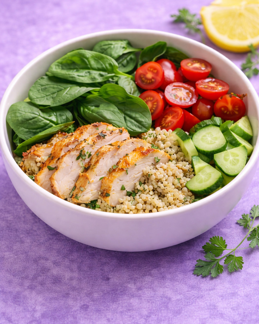 Coach Paris's Weekly Recipe Share: Lemon Herb Chicken Quinoa Power Bowl