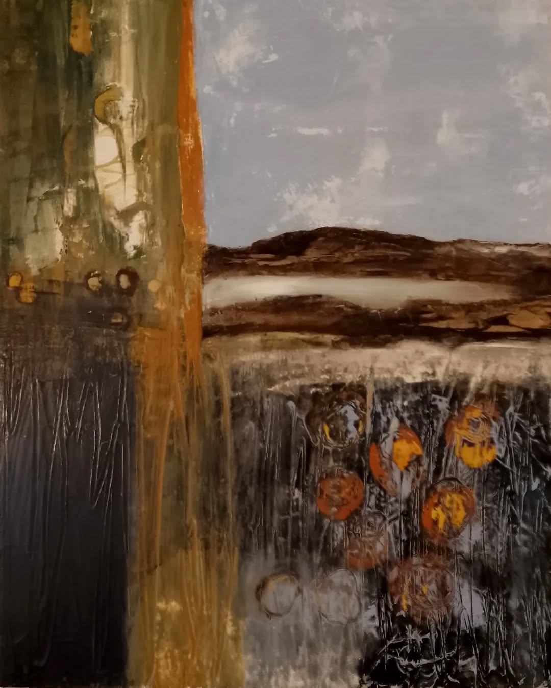 Been a while coming through but pleased with where I've got to. Scaled up from sketches and changed in the process.
#landofhope #fruitemerging #comingoutoftheforest #changingseason #abstractlandsapes #acrylicpainting #colour #cymru #welshartists