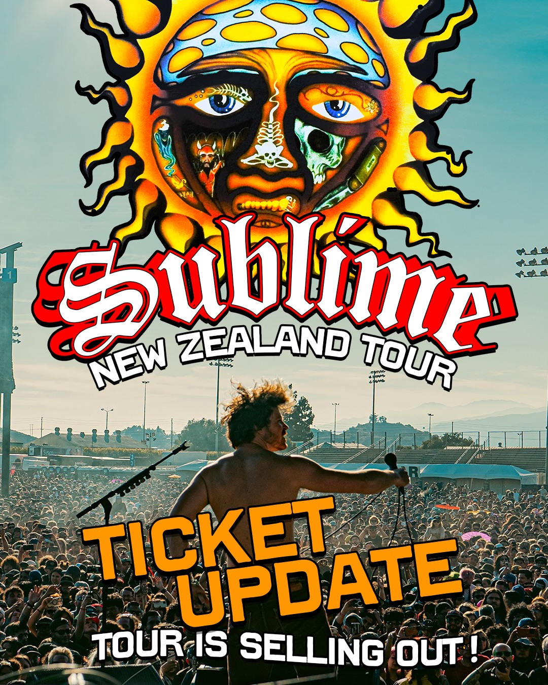 TICKET UPDATE 🌞 @sublime
Wellington sold out in under two weeks 🤯 Auckland and Christchurch are moving fast.
These shows are shaping up to be something special. Lock in the last remaining spots before they’re gone 🔒