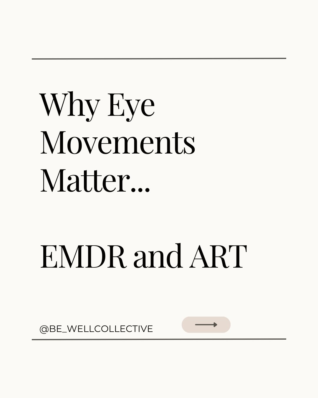 Your eyes aren’t “just moving.” Your brain is doing work.
In EMDR + ART, we use bilateral stimulation (left-right eye movements) while you bring up a memory—not to relive it, but to help your brain reprocess it.
Here’s the simple science in real language:
When your eyes move side to side while you’re holding a painful image in mind, it takes up working memory—and that can make the memory feel less vivid and less emotionally intense.
That matters because when your body can stay here, now, safe while touching something that used to feel overwhelming, your brain can finally file it where it belongs: in the past.
So no—this isn’t random.
It’s integration. It’s resolution. It’s your nervous system learning: “I’m safe now.”
Follow @be_wellcollective #healing #emdr #acceleratedresolutiontherapy #traumarecovery #brainhealth