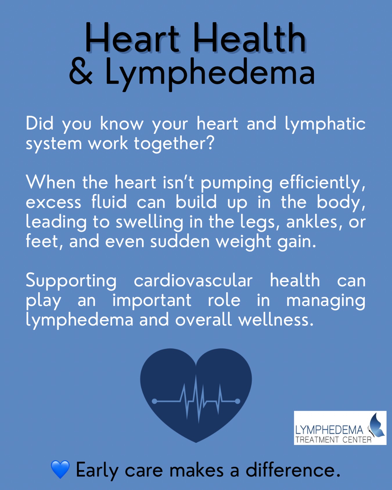 💙 February is Cardiovascular Awareness Month, and it’s the perfect time to remember how closely your heart and lymphatic system are connected.
When circulation isn’t working efficiently, excess fluid can build up in the body, often showing up as swelling in the legs, ankles, or feet. Supporting heart health plays an important role in managing lymphedema and improving overall wellness.
Early care makes a difference. If you or a loved one are experiencing swelling or discomfort, our team is here to help guide you toward relief and better mobility. 🦋
📍 Serving Jupiter and surrounding areas
📲 Call to schedule an evaluation today.
#CardiovascularAwarenessMonth #HeartHealth #LymphedemaCare #SwellingRelief #LymphaticHealth