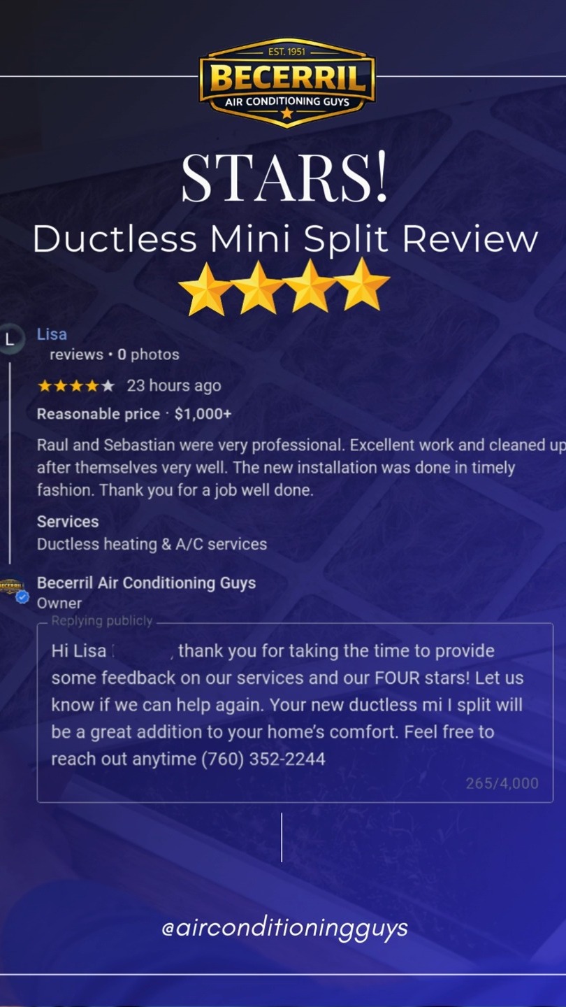We were able to help our customer in Imperial Valley with a New Ductless ac for her master bedroom. She and her husband wanted to make sure she was comfortable in this new "stage" of her life when temps change suddenly! 😉
We can help you too.. #ductless #minisplit #becerrilair #acguys #heatpumps