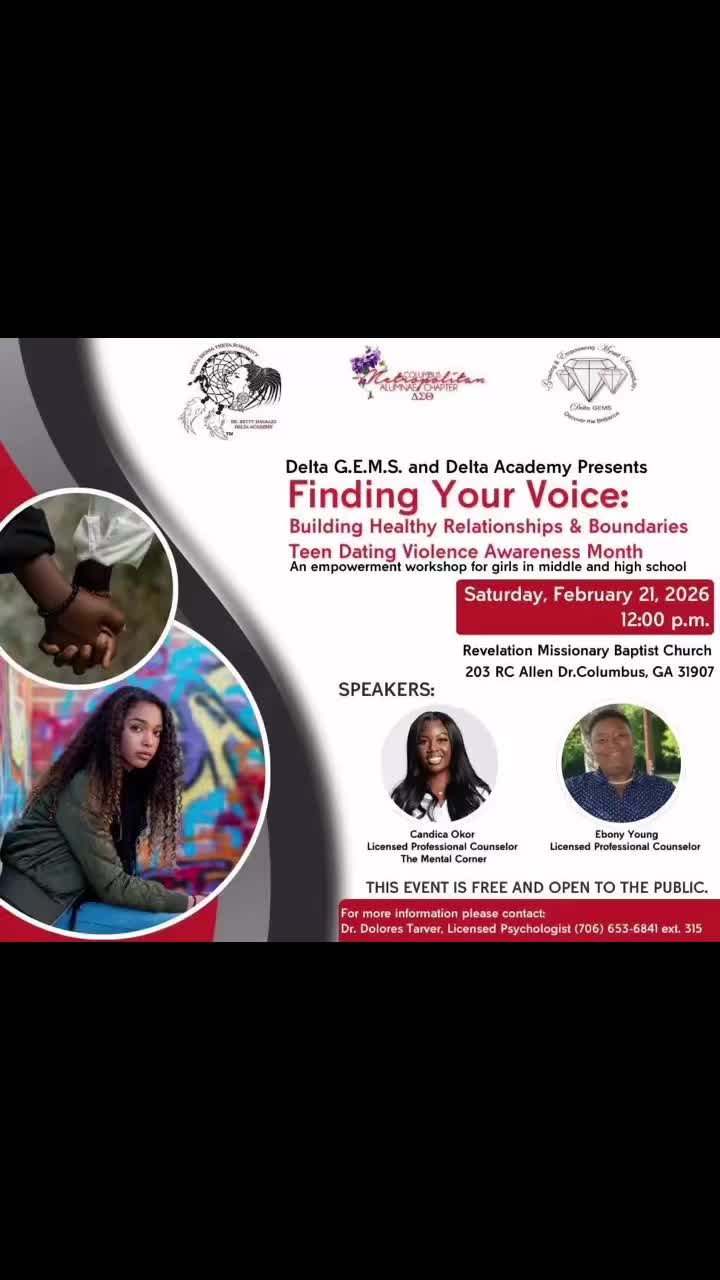 The Columbus Metropolitan Alumnae Chapter is thankful for our community partners, Candica Okor, LPC and Ebony Young, LPC, who facilitated our February Delta GEMS and Academy meeting for Teen Dating Violence and Prevention Month. #healthyrelationships #TeenDatingViolenceAwarenessMonth #boundaries #CMACimpact #SRDST