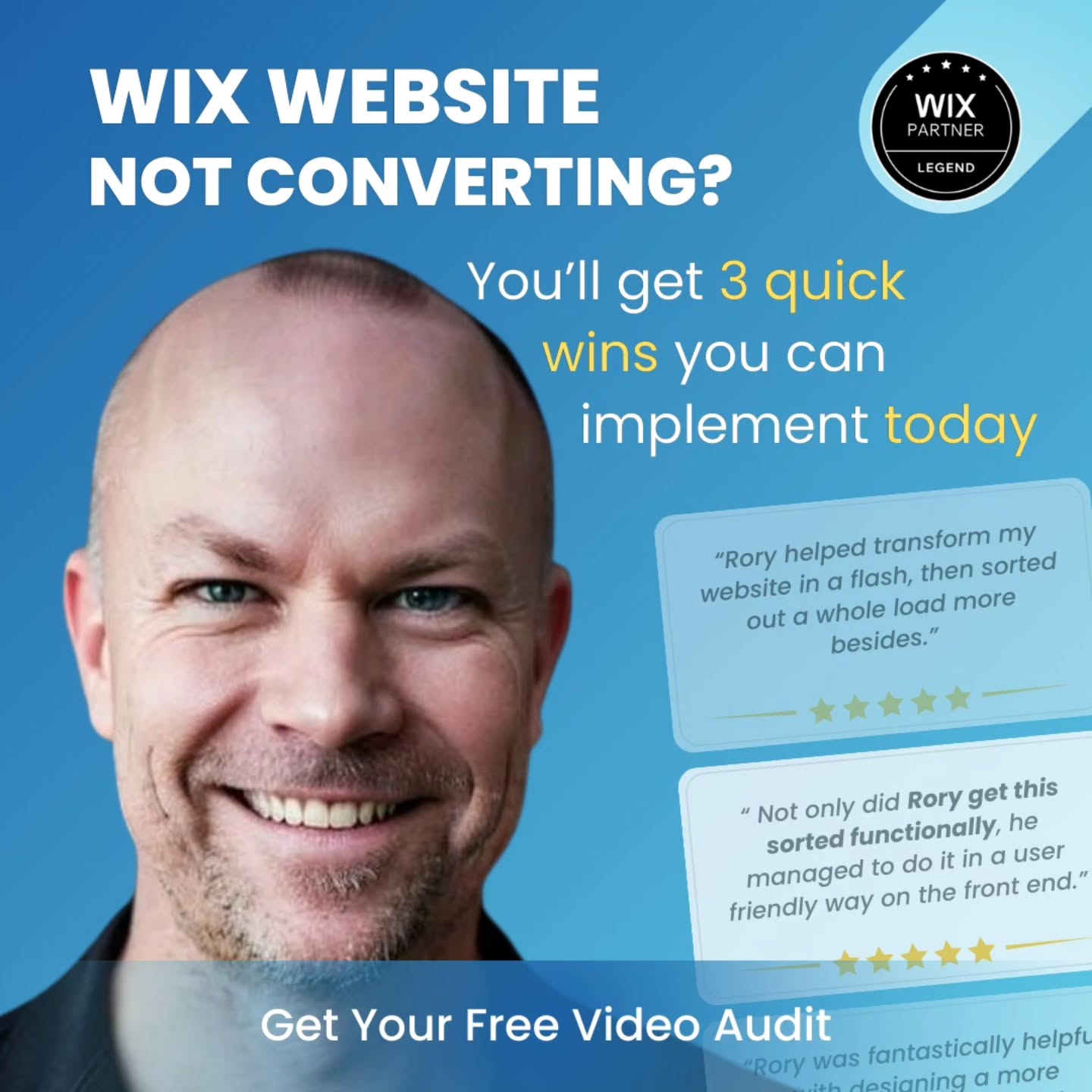 Wix website not converting like it should?
If your site is getting visits but not enquiries, there is usually a reason.
Most Wix websites I review are losing leads because of a few common issues:
poor mobile layout, unclear messaging, weak calls to action, slow-loading sections, confusing page structure, or trust signals hidden too far down the page.
The good news is it is usually fixable.
Send me your website and I will record a free 5 minute personalised video audit showing what I would fix first to help improve conversions.
You will get:
✅ 3 quick wins you can implement straight away
✅ clear next steps in plain English
✅ no jargon
✅ no generic advice copied from Google
I work on Wix websites all day, and my live Power Hour sessions are £275 per hour on Zoom, so this is a practical way to get expert eyes on your site before committing to anything.
Delivered by email within 2 working days.
If your website is not pulling its weight, send it over.