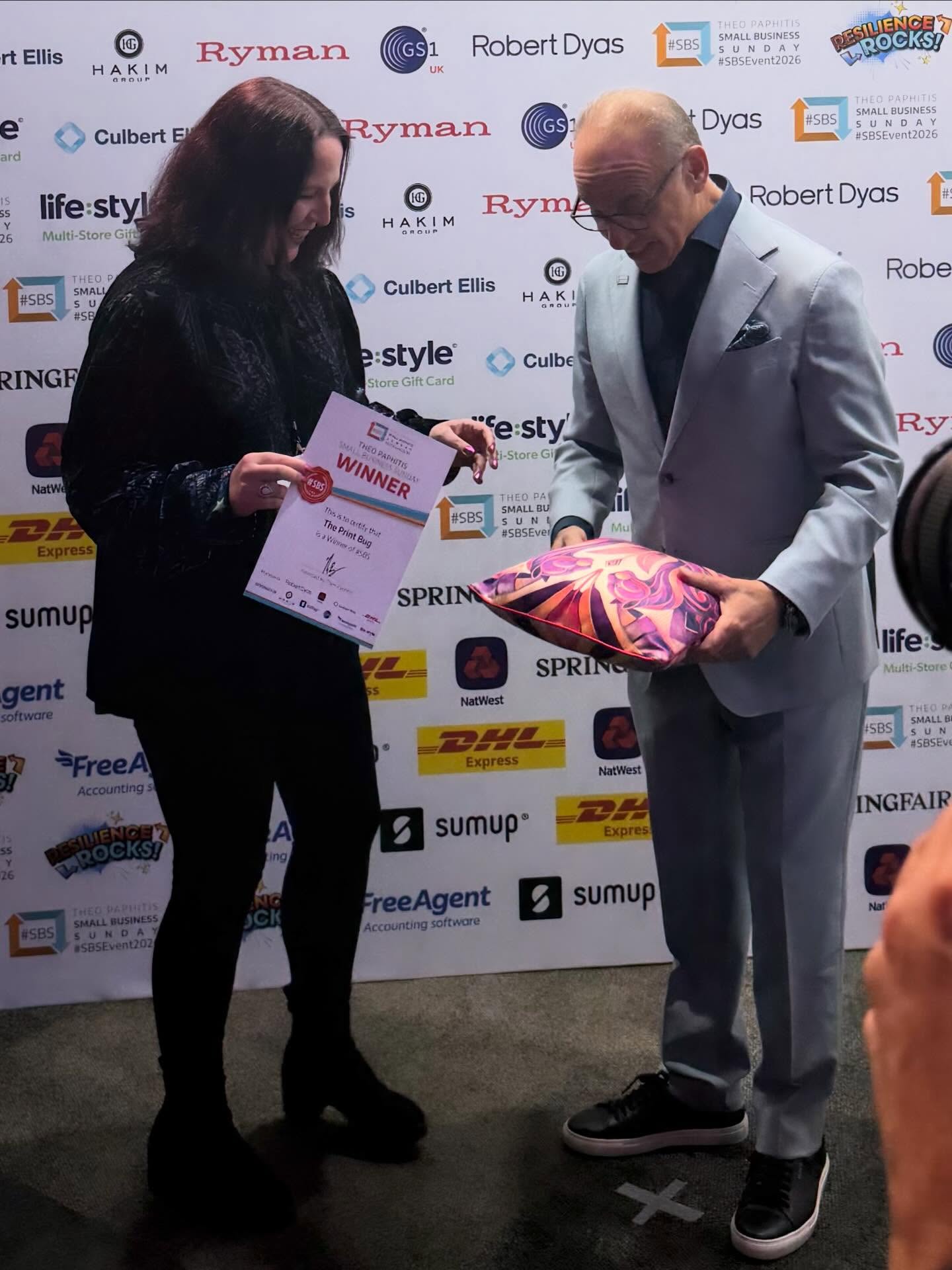 What an inspiring day at SBS 2026!
So much more to share, but for now I’m leaving this here…
My Jungle Dreams dinky cushion has found a new home with @theopaphitis 🙌🏻
#SBSWinner
#ThePrintBug
#SBSEvent2026
#SmallBusinessUK
#SBS
@thesbs_crew 🫶