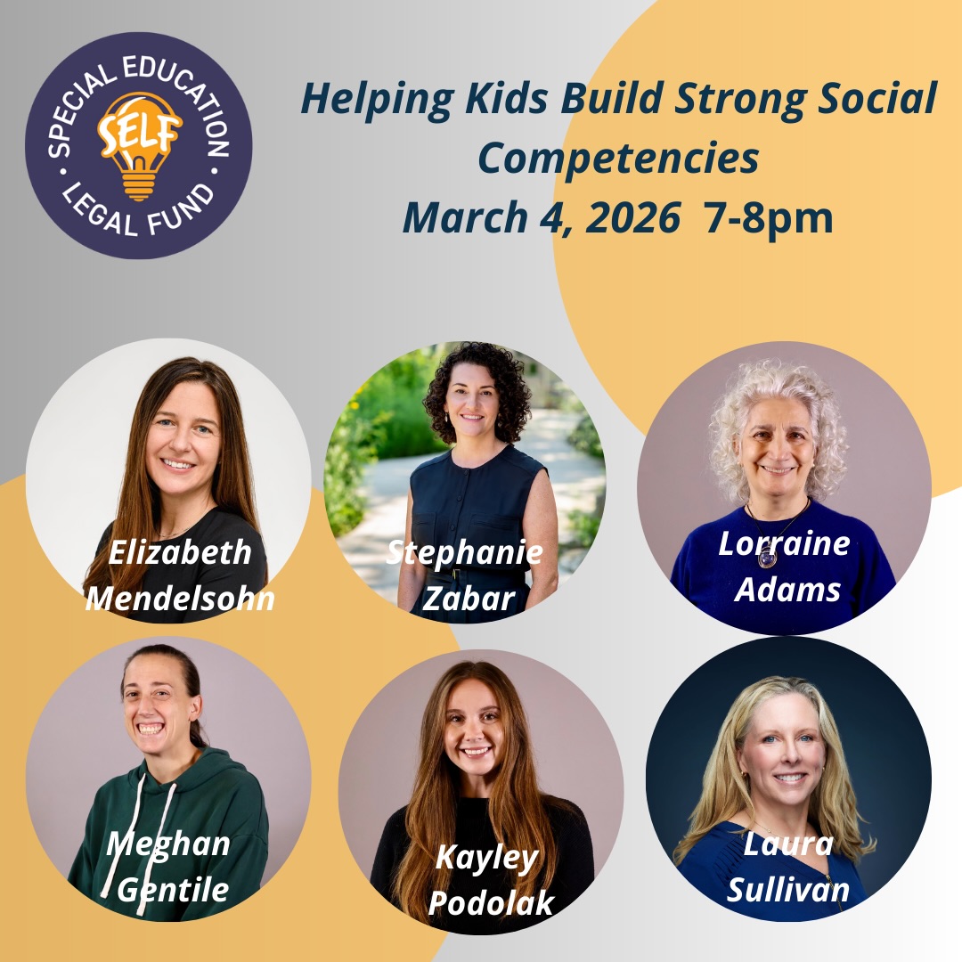 Helping Kids Build Strong Social Competencies
Join @spedlegalfund Special Education (S.E.L.F.) and @winstonpreparatoryschool on Wednesday, March 4 at 7:00 PM for a thoughtful and practical conversation about social competence and the common challenges faced by children with learning differences.
Moderated by S.E.L.F. Staff Attorney Laura Sullivan and featuring Elizabeth Mendelsohn, Stephanie Zabar, Lorraine Adams, Meghan Gentile, and Kayley Podolak of Winston Prep, this panel will share real-world strategies, insights, and support for families navigating social development.
This webinar is free with registration via Eventbrite.
Link in bio to register.
#SpecialEducation #LearningDifferences #SocialSkills #ParentSupport #WinstonPrep