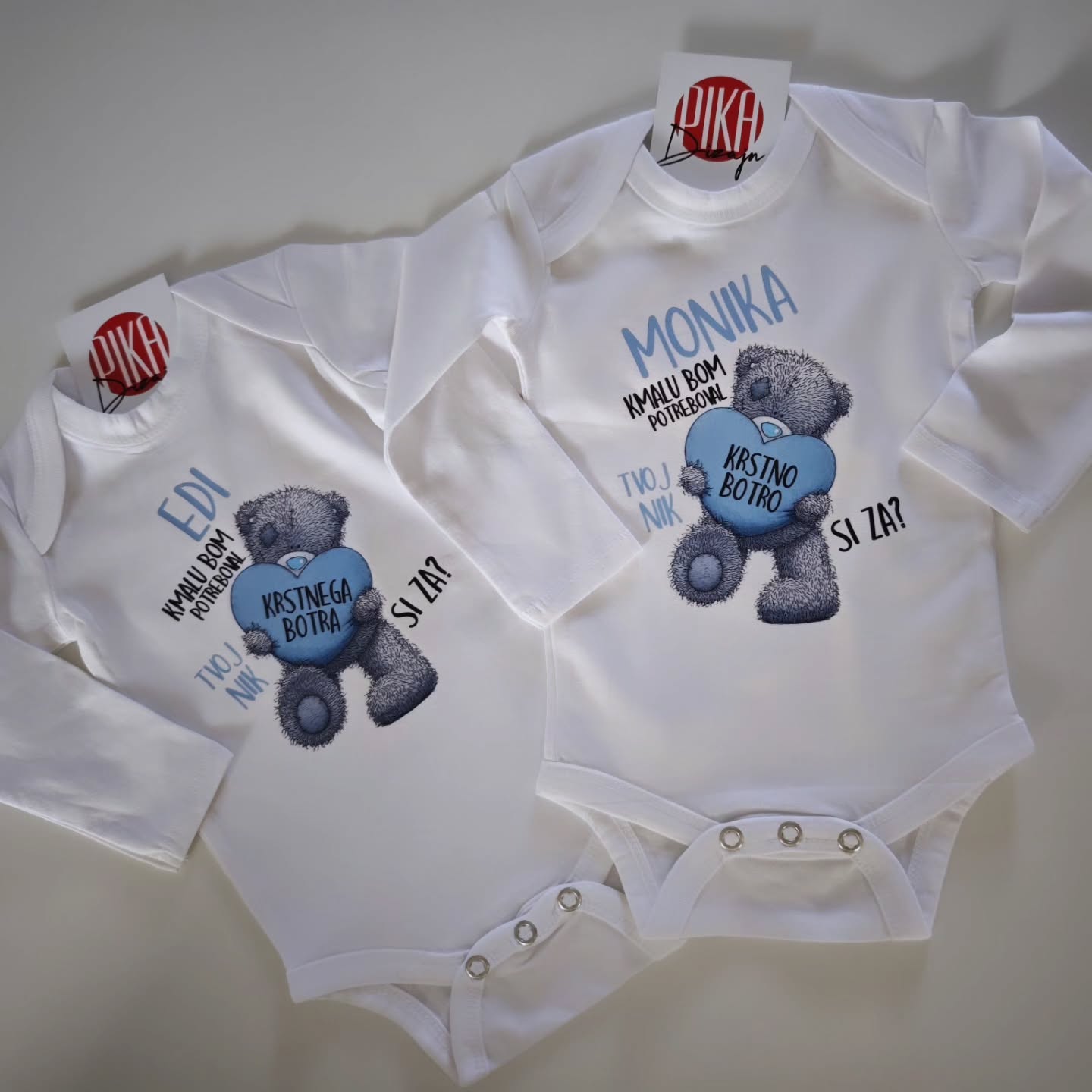 DTF tisk na mehek 100% bombaž. Personaliziran bodi za posebno priložnost.