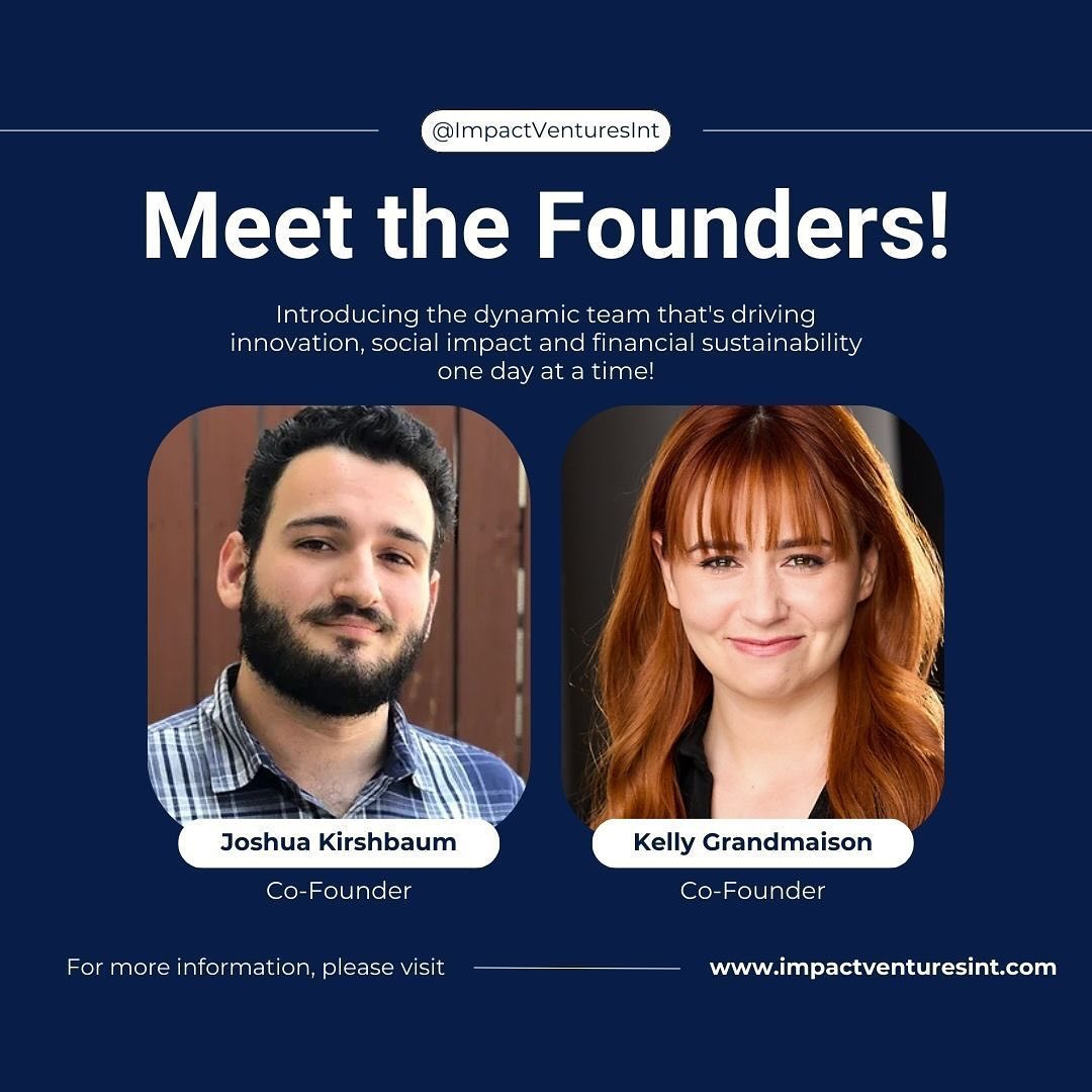 BIG NEWS! @ja.kirshbaum and I have officially launched @ImpactVenturesInt . After years of working with nonprofits, businesses, entrepreneurs and investors, we created this company with giving back in mind. After all, you can’t spell gIVIng without IVI.
REPOST: Meet Joshua Kirshbaum and Kelly Grandmaison, the visionaries behind Impact Ventures International! With a commitment to purpose-driven investing, they’re here to reshape the future by maximizing impact and minimizing loss. Follow our journey to meaningful change! #IVI #gIVIng