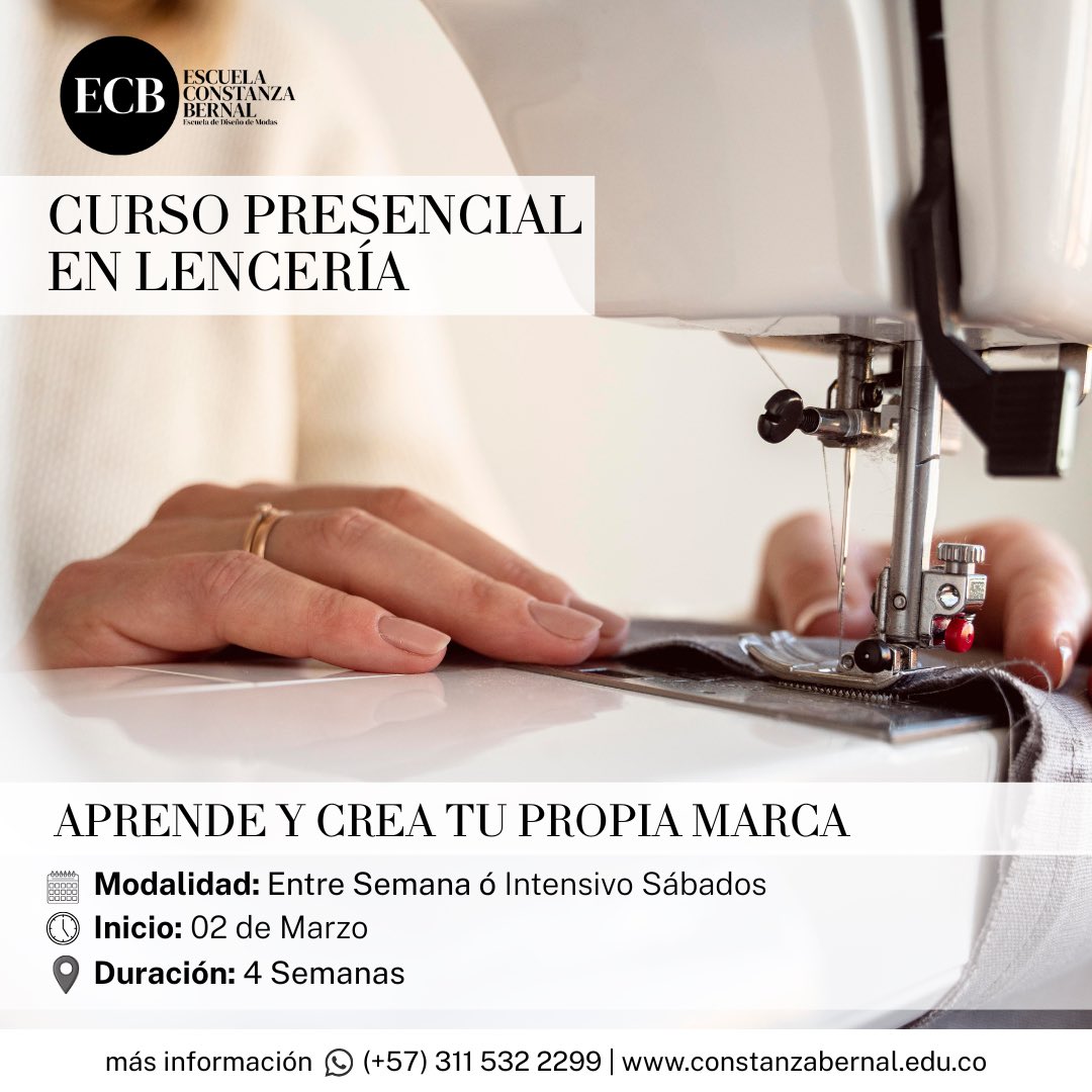 Hay decisiones que marcan un antes y un después, esta puede ser una de ellas ✂️✨
Si siempre has querido aprender a crear lencería y desarrollar una nueva habilidad que te genere ingresos, este es tu momento.
En la ECB – Escuela Constanza Bernal te enseñamos desde cero a diseñar y confeccionar lencería con técnica profesional y visión de marca.
✨ Sin experiencia previa
🧵 Acompañamiento paso a paso
📈 Enfoque en emprendimiento
📍 Modalidad: Entre semana o Intensivo sábados
🗓 Inicio: 02 de marzo
⏳ Duración: 4 semanas
No es solo un curso… es el inicio de algo más grande para ti.
📲 Escríbenos ahora y asegura tu cupo / +57 311 532 2299
#LenceríaHechaAMano #CosturaCreativa #escuelaconstanzabernal
